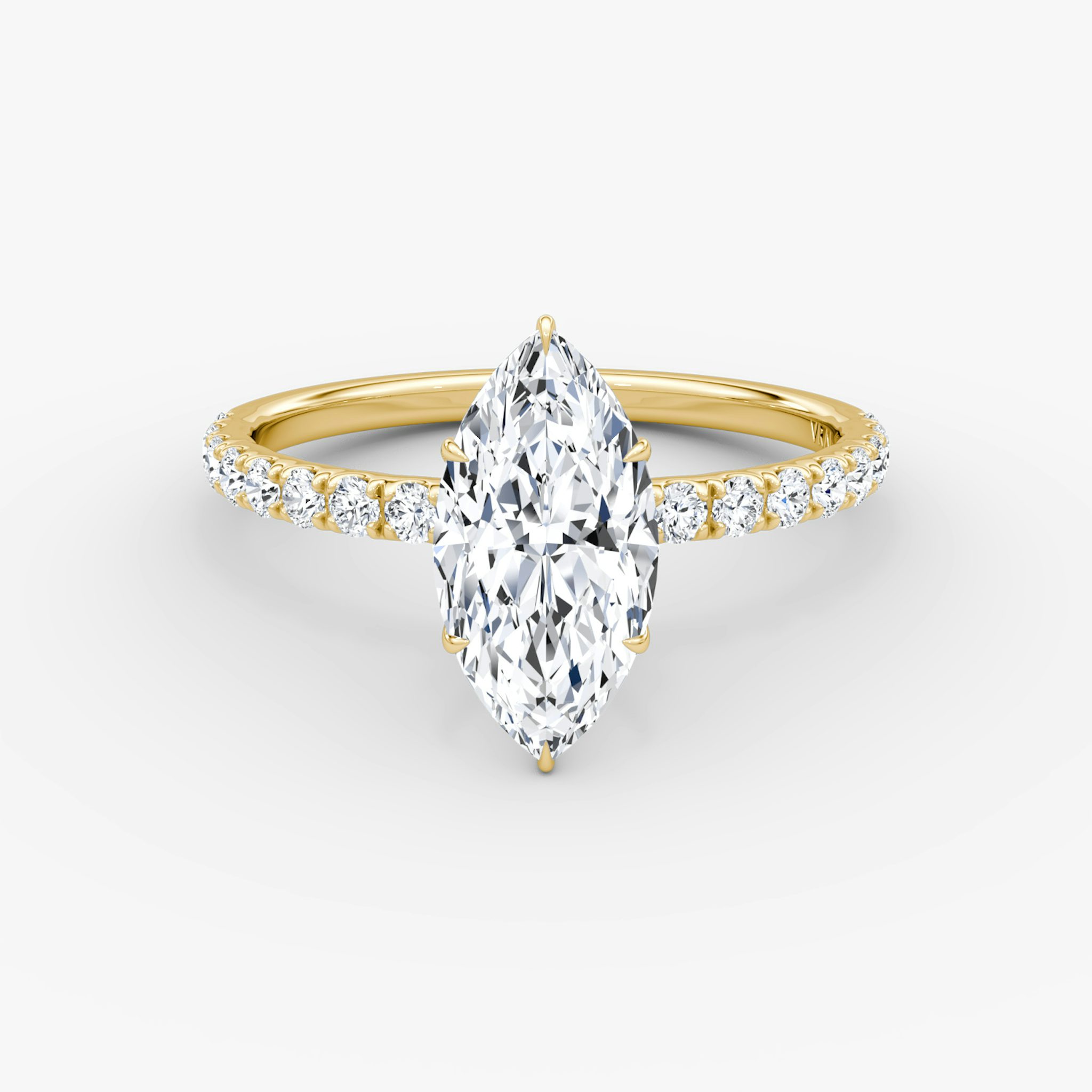V | Marquise | 18k | Gelbgold | bandAccent: Mit Pavé-Besatz | diamondOrientation: vertical | caratWeight: other