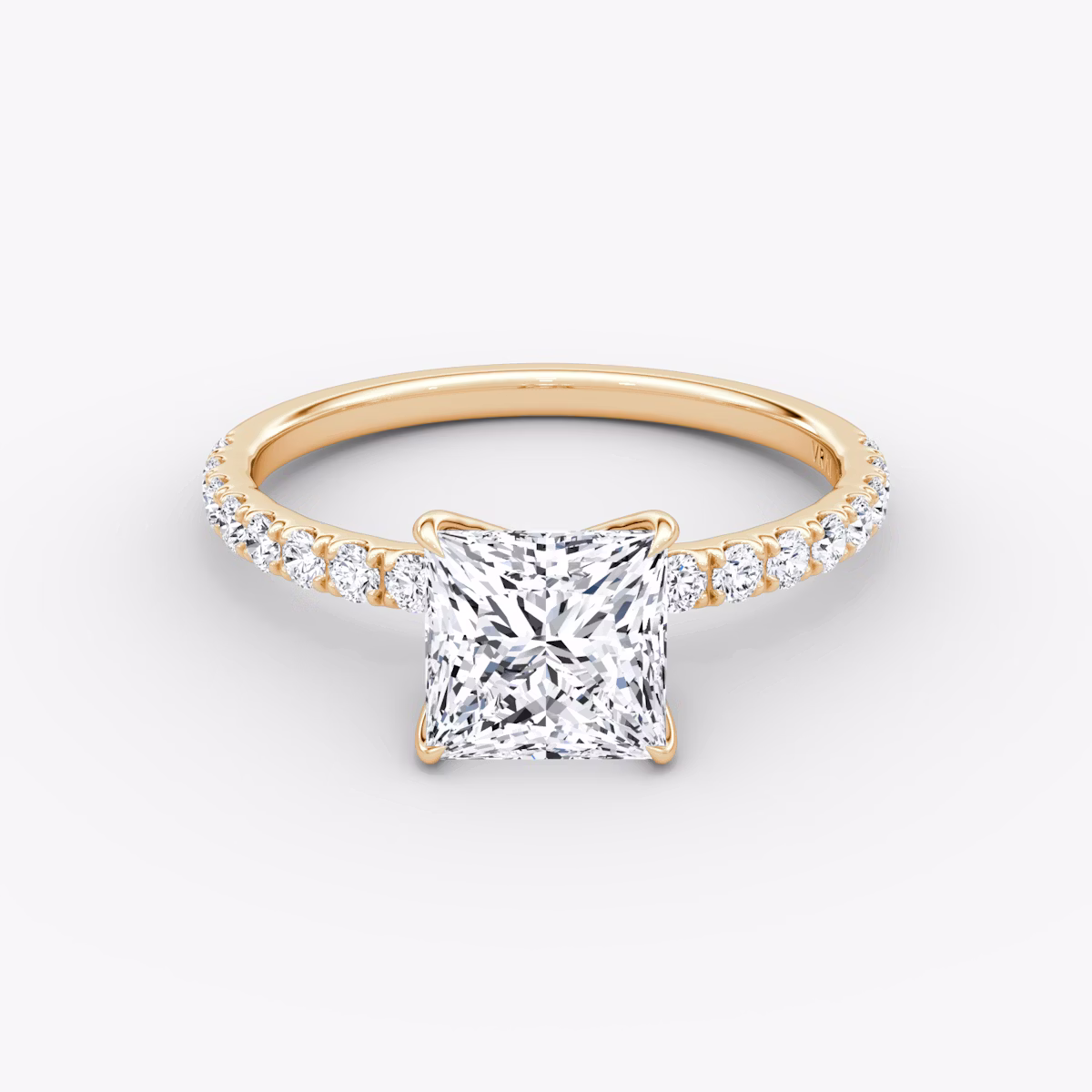 V | Princesa | 14k | Oro rosa | bandAccent: Pavé | diamondOrientation: vertical | caratWeight: other
