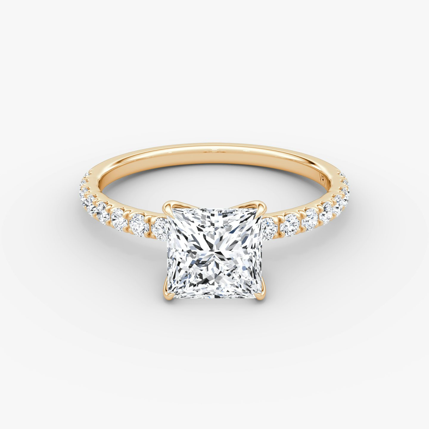 V | Princesa | 14k | Oro rosa | bandAccent: Pavé | diamondOrientation: vertical | caratWeight: other