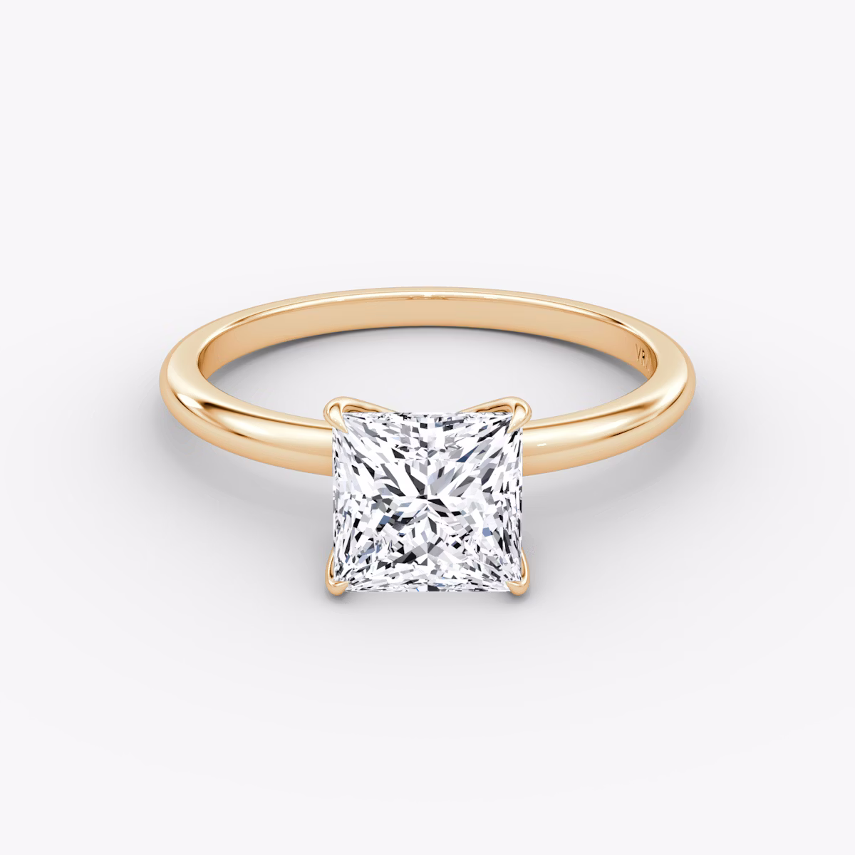 V | Princesa | 14k | Oro rosa | bandAccent: Simple | diamondOrientation: vertical | caratWeight: other