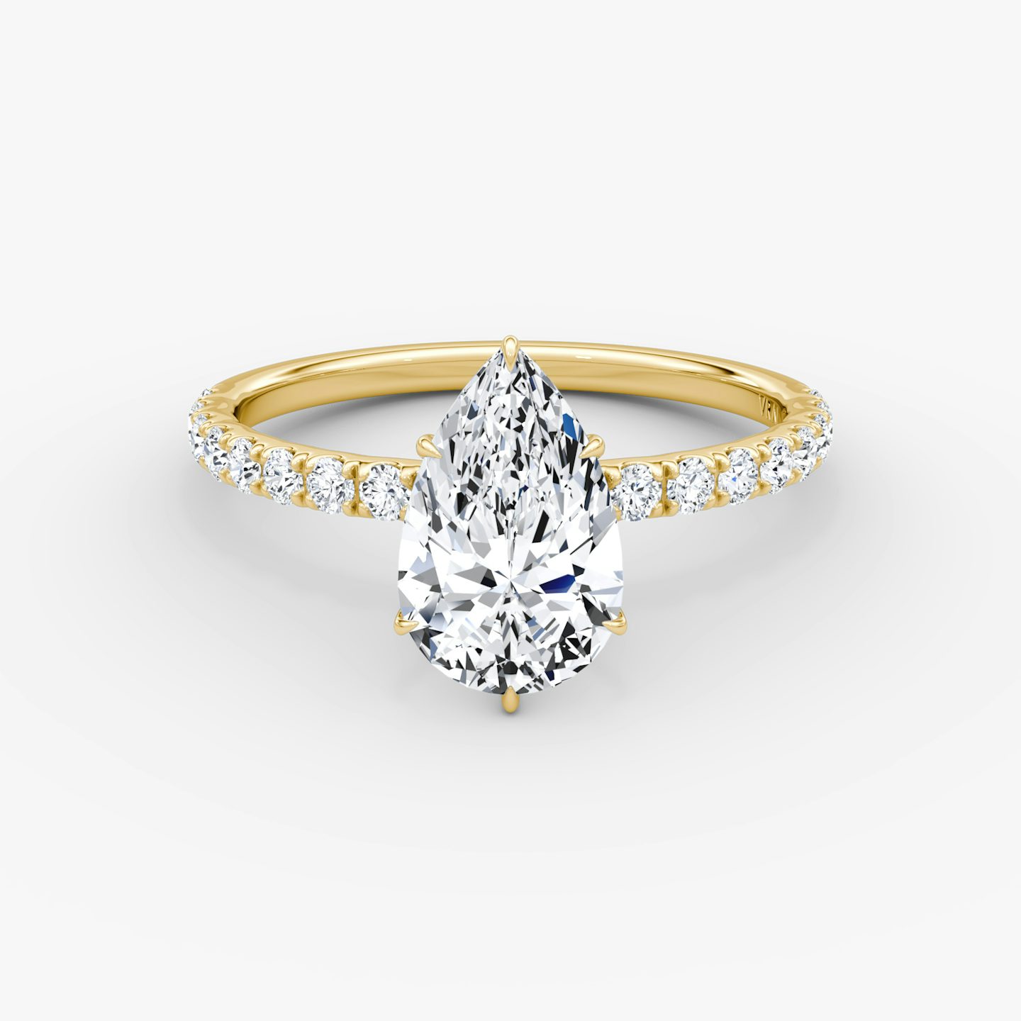 V | Pera | 18k | Oro amarillo | bandAccent: Pavé | diamondOrientation: vertical | caratWeight: other