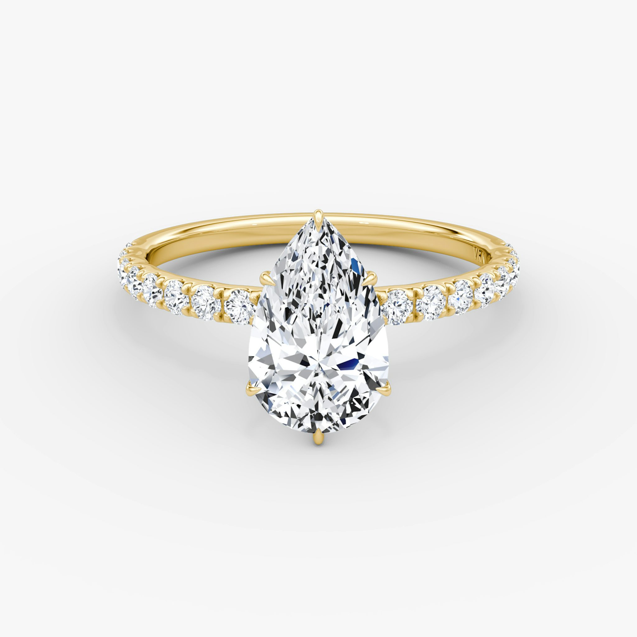 V | Tropfen | 18k | Gelbgold | bandAccent: Mit Pavé-Besatz | diamondOrientation: vertical | caratWeight: other