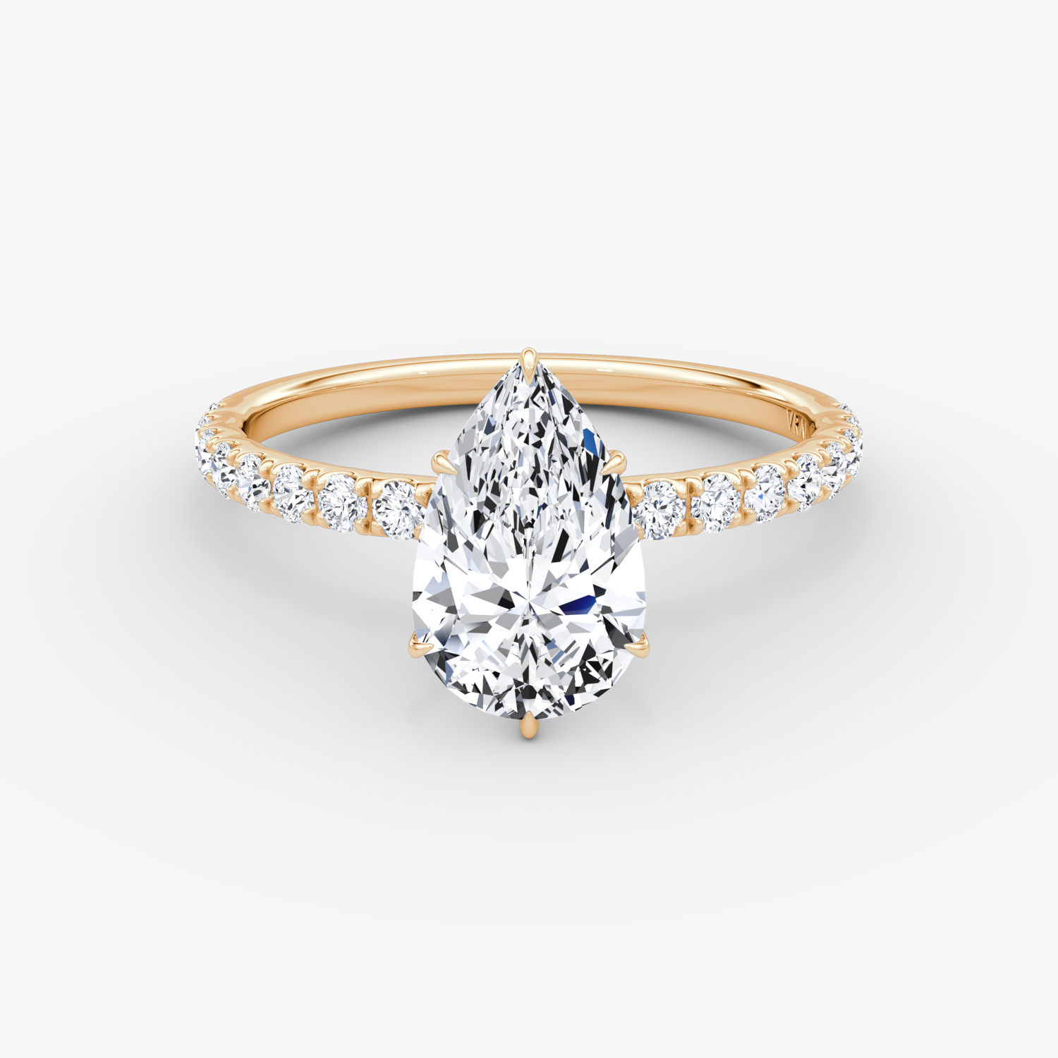 V | Pera | 14k | Oro rosa | bandAccent: Pavé | diamondOrientation: vertical | caratWeight: other
