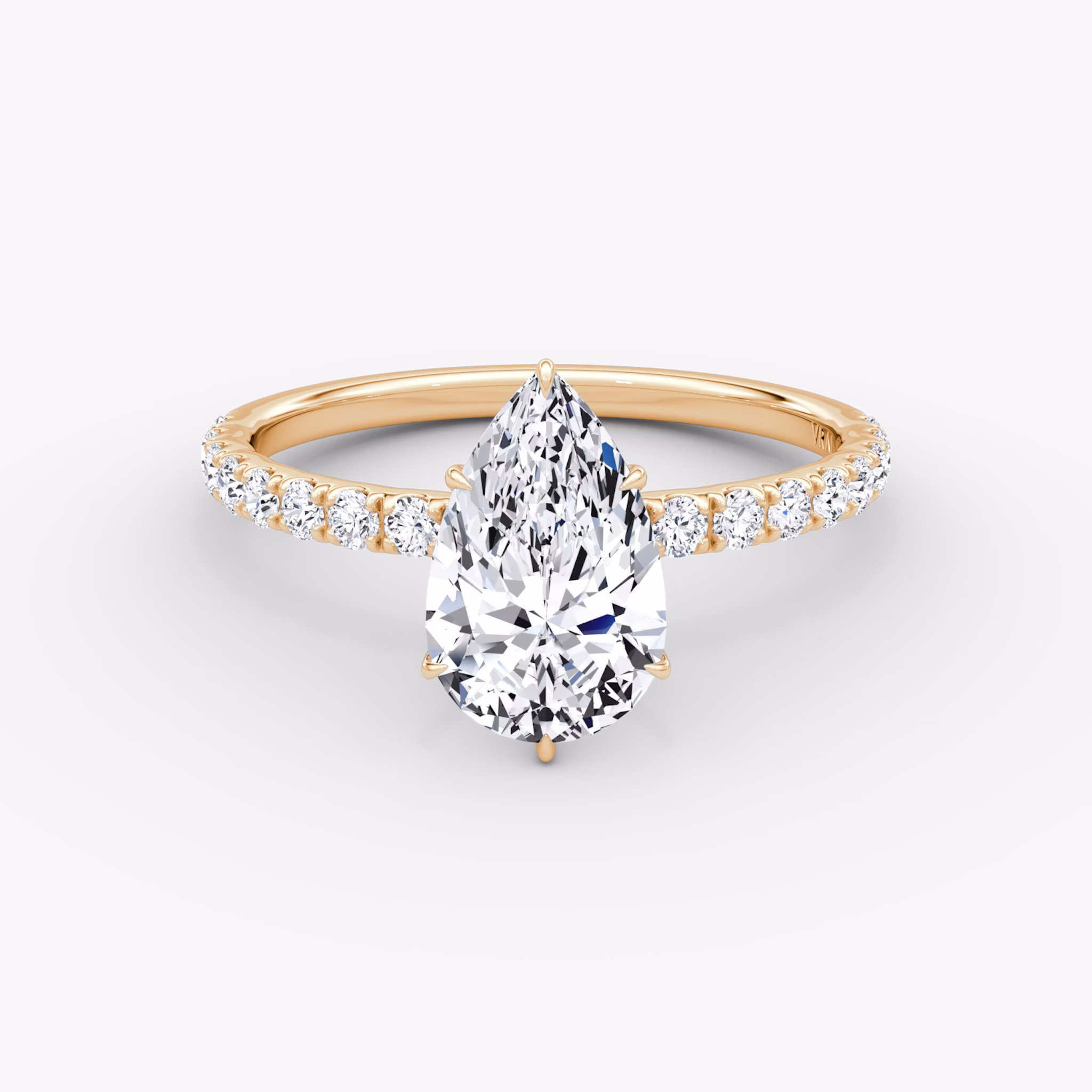 V | Pera | 14k | Oro rosa | bandAccent: Pavé | diamondOrientation: vertical | caratWeight: other