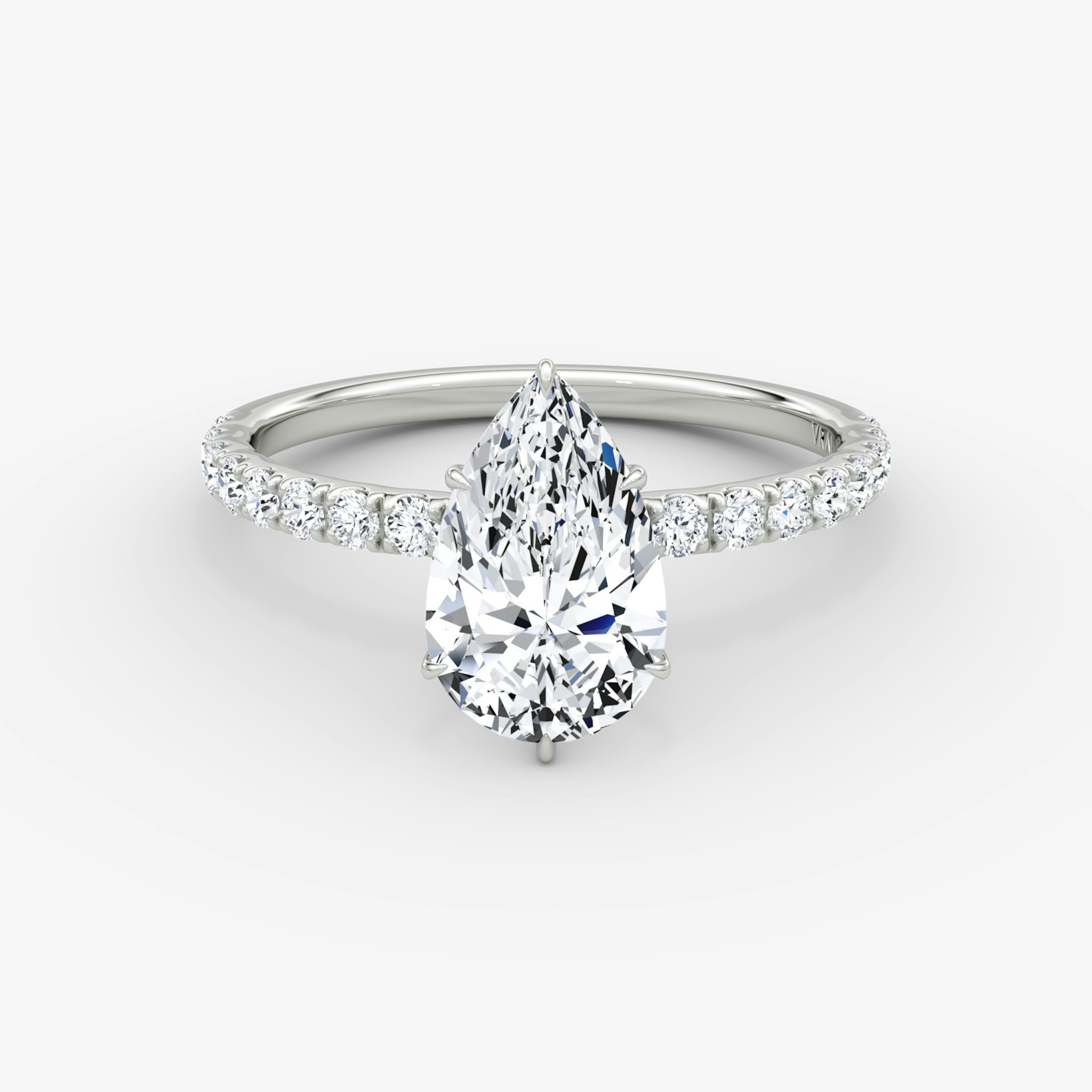 V | Tropfen | 18k | Weißgold | bandAccent: Mit Pavé-Besatz | diamondOrientation: vertical | caratWeight: other