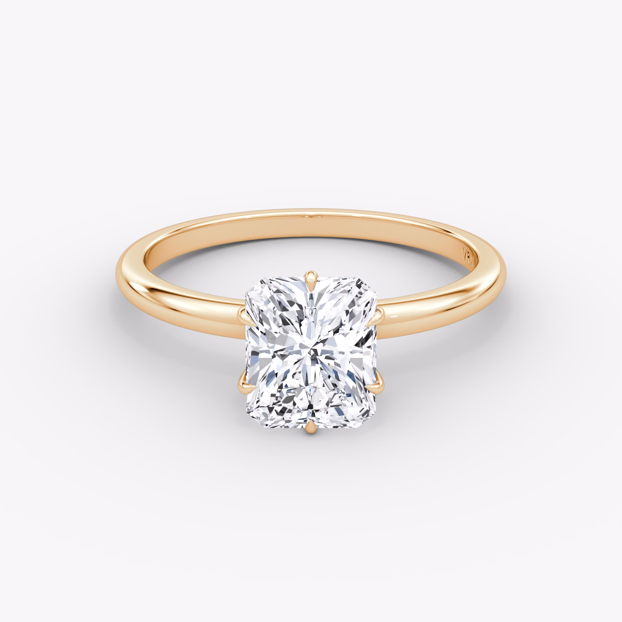 V | Radiante | 14k | Oro rosa | bandAccent: Simple | diamondOrientation: vertical | caratWeight: other