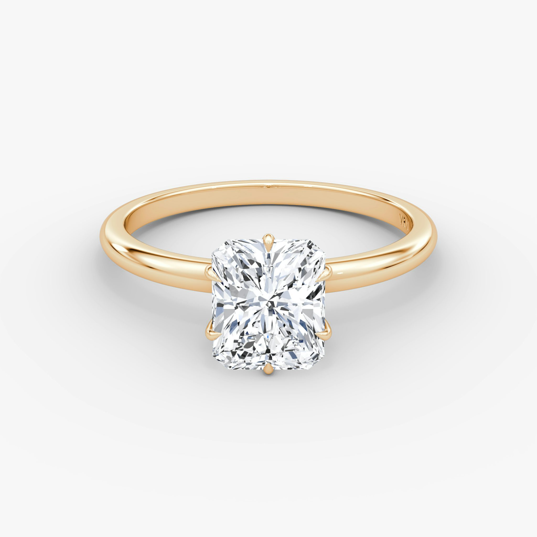 V | Radiante | 14k | Oro rosa | bandAccent: Simple | diamondOrientation: vertical | caratWeight: other