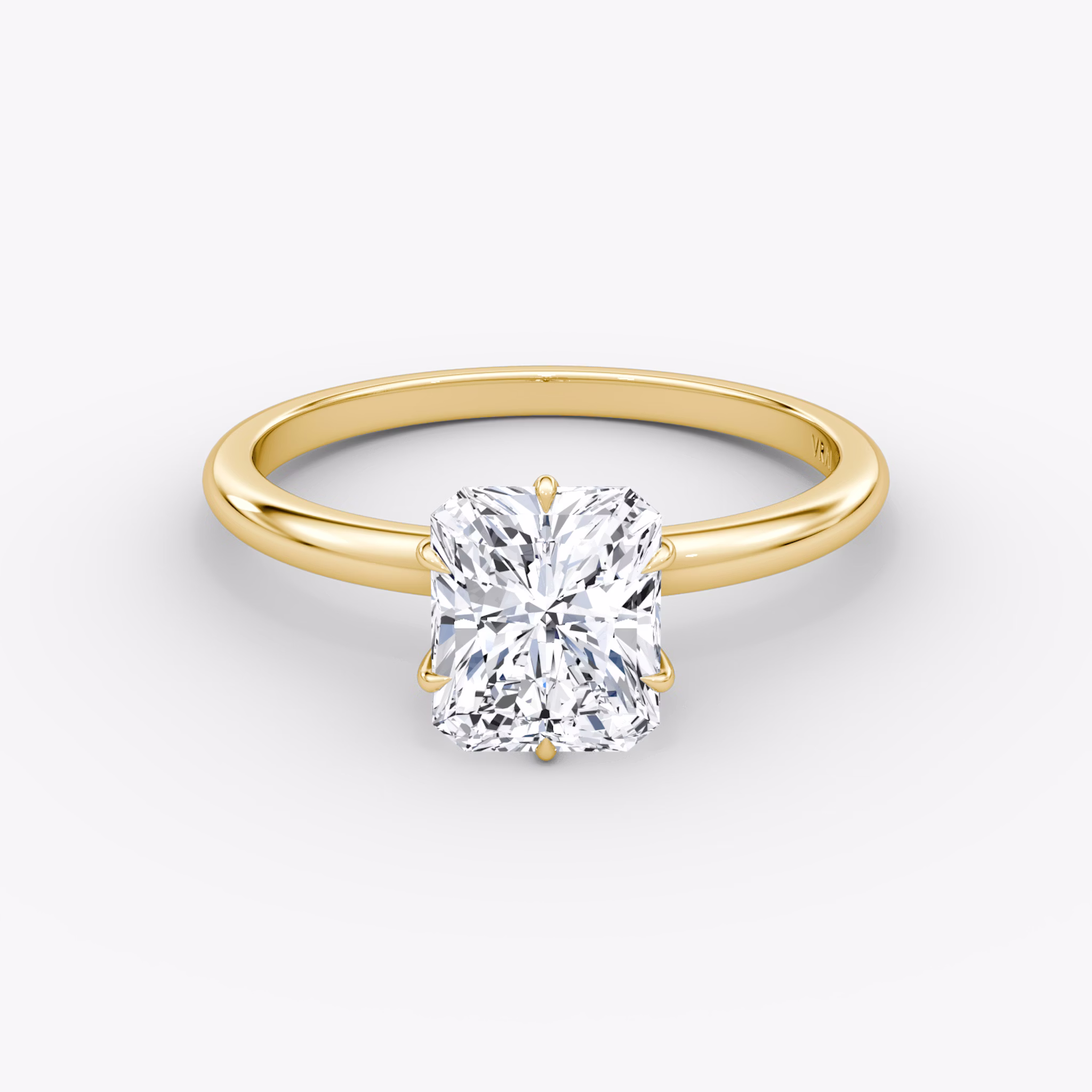 V | Radiante | 18k | Oro amarillo | bandAccent: Simple | diamondOrientation: vertical | caratWeight: other
