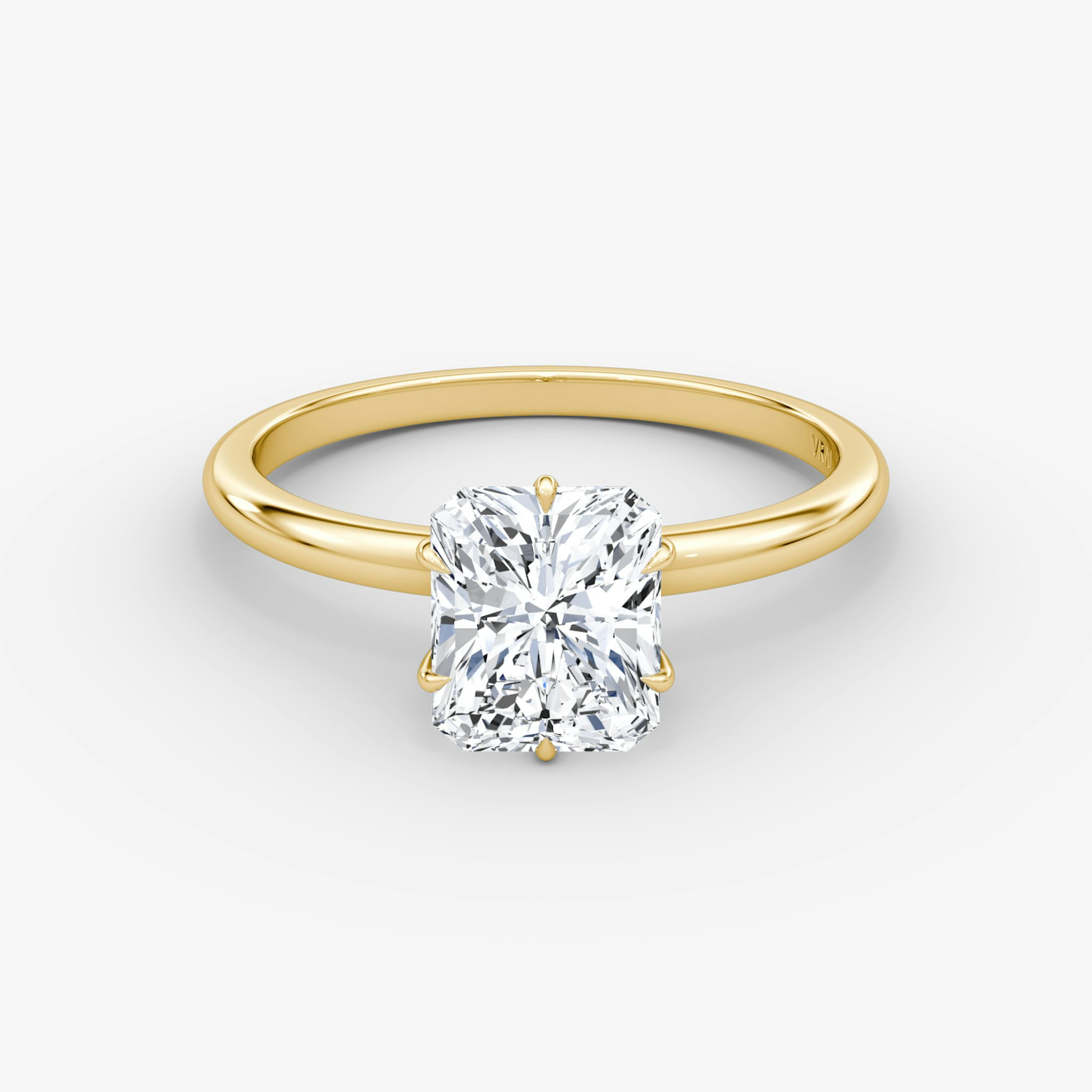 V | Radiante | 18k | Oro amarillo | bandAccent: Simple | diamondOrientation: vertical | caratWeight: other