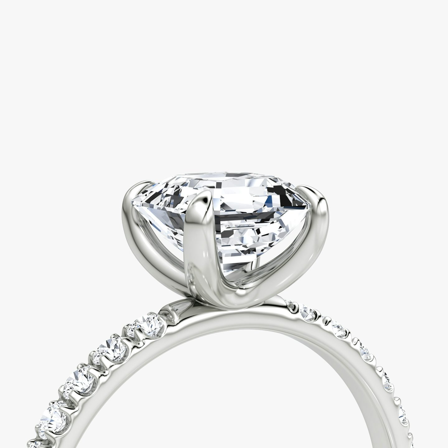 The Classic | Asscher | 18k | White Gold | bandAccent: Pavé | bandWidth: large | diamondOrientation: vertical | caratWeight: other
