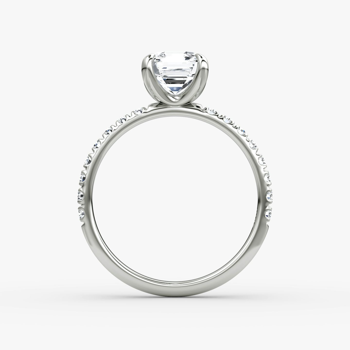 The Classic | Asscher | 18k | White Gold | bandAccent: Pavé | bandWidth: large | diamondOrientation: vertical | caratWeight: other