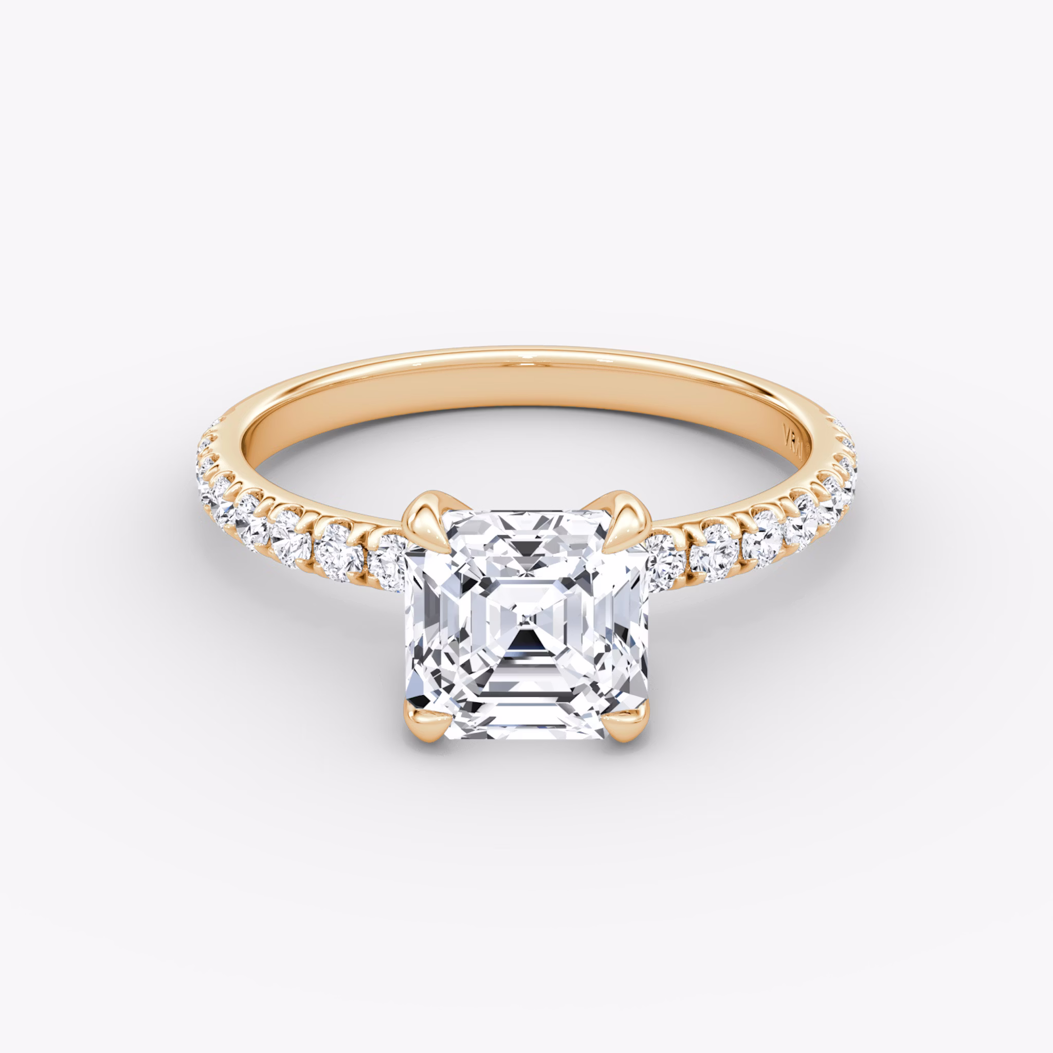 The Classic | Asscher | 14k | Rose Gold | bandAccent: Pavé | bandWidth: large | diamondOrientation: vertical | caratWeight: other
