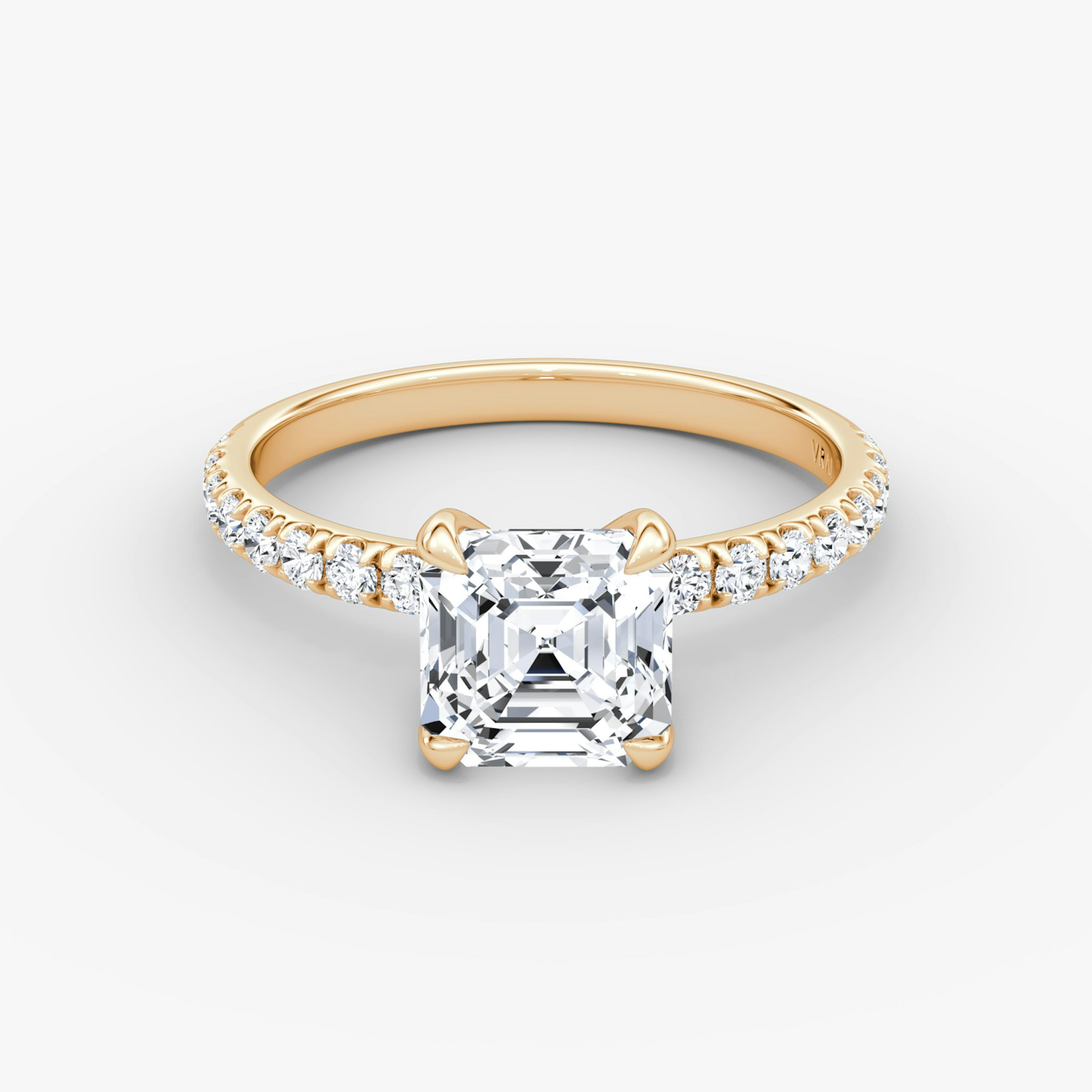 The Classic | Asscher | 14k | Rose Gold | bandAccent: Pavé | bandWidth: large | diamondOrientation: vertical | caratWeight: other