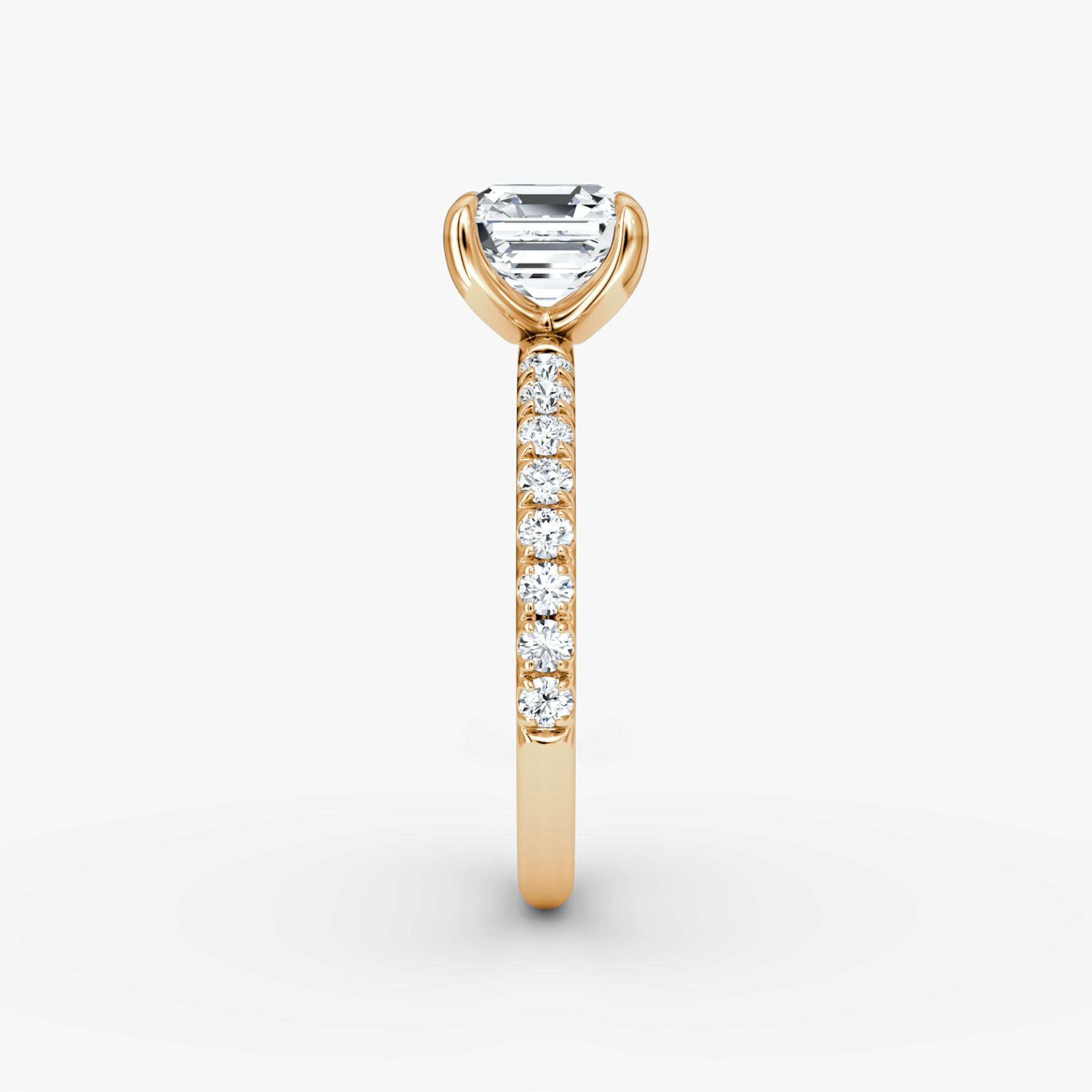 The Classic | Asscher | 14k | Rose Gold | bandAccent: Pavé | bandWidth: large | diamondOrientation: vertical | caratWeight: other