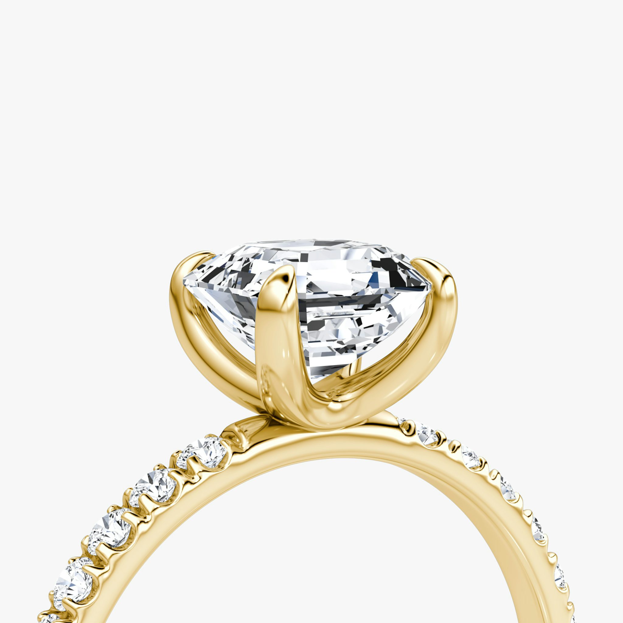 The Classic | Asscher | 18k | Yellow Gold | bandAccent: Pavé | bandWidth: large | diamondOrientation: vertical | caratWeight: other