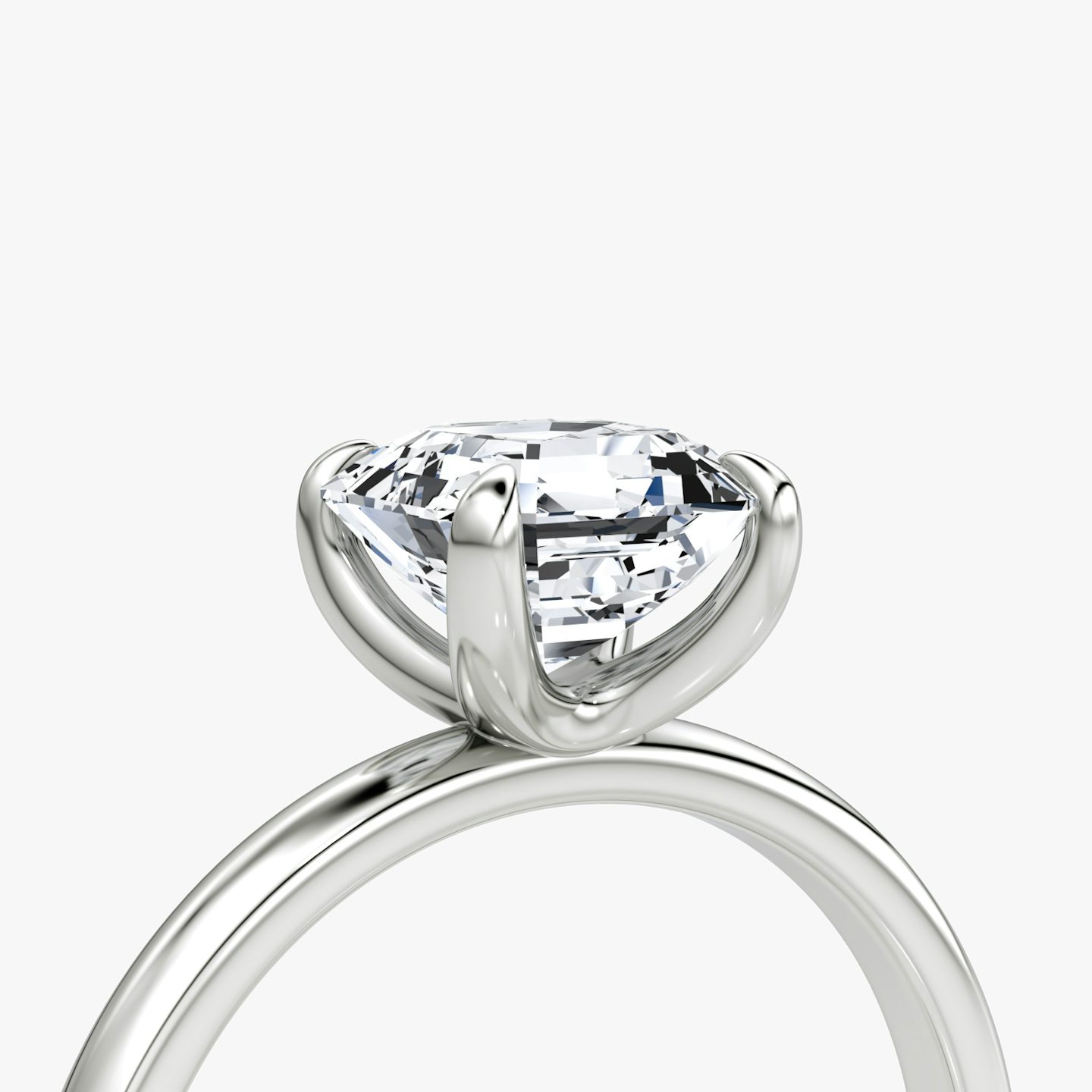 The Classic | Asscher | 18k | White Gold | bandAccent: Plain | bandWidth: large | diamondOrientation: vertical | caratWeight: other
