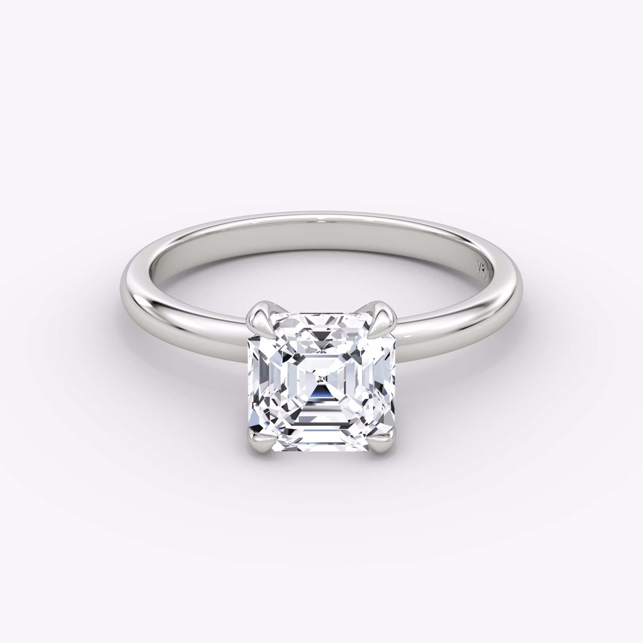 The Classic | Asscher | Platinum | bandAccent: Plain | bandWidth: large | diamondOrientation: vertical | caratWeight: other
