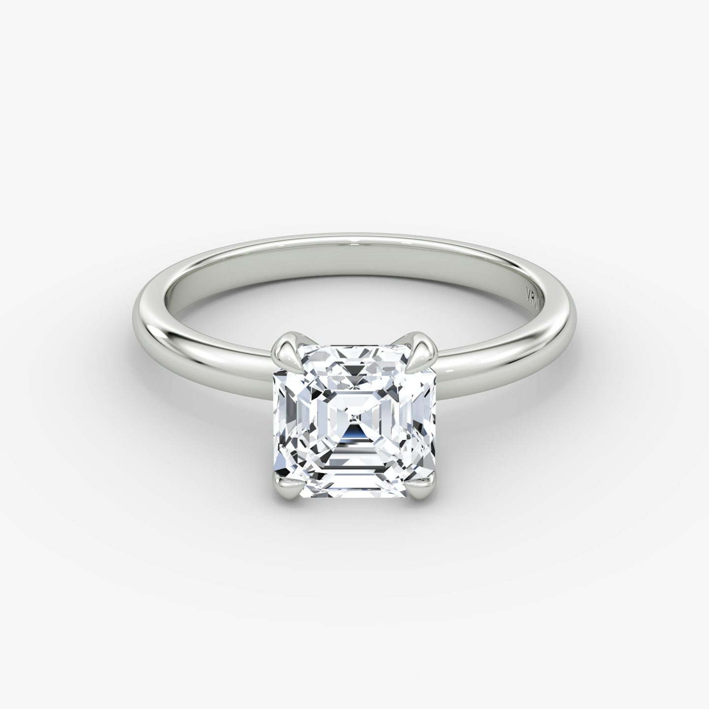 The Classic | Asscher | 18k | White Gold | bandAccent: Plain | bandWidth: large | diamondOrientation: vertical | caratWeight: other