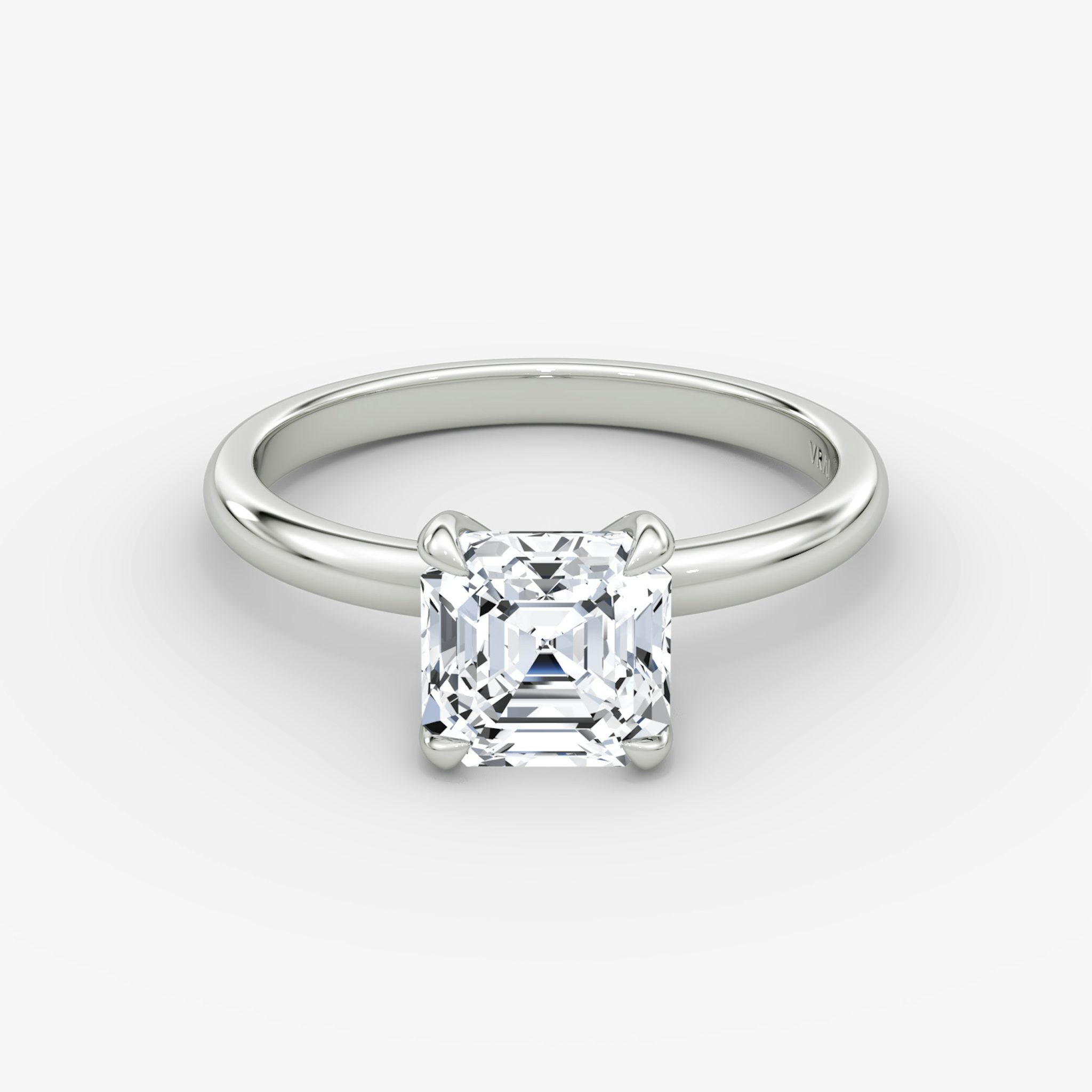 The Classic | Asscher | Platinum | bandAccent: Plain | bandWidth: large | diamondOrientation: vertical | caratWeight: other