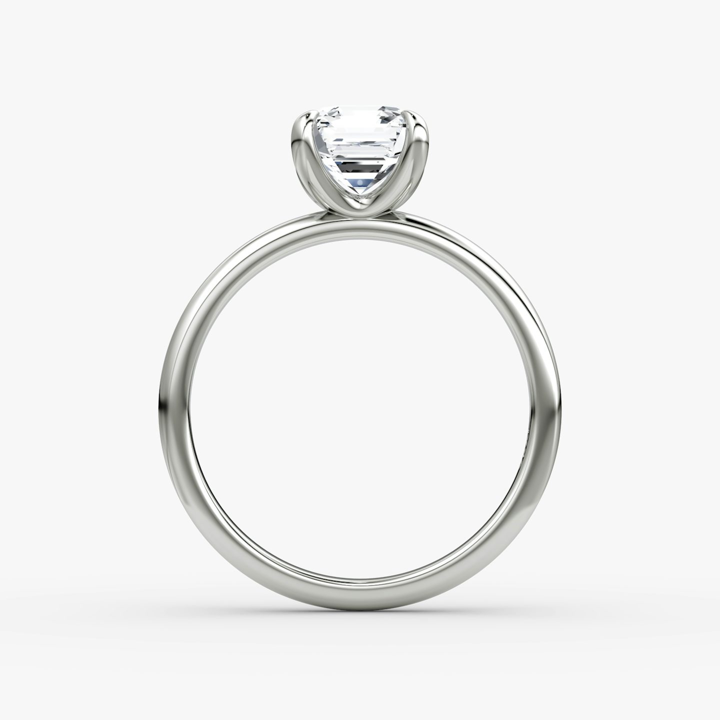 The Classic | Asscher | 18k | White Gold | bandAccent: Plain | bandWidth: large | diamondOrientation: vertical | caratWeight: other