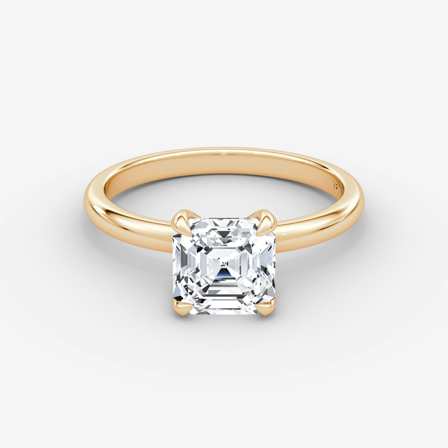 The Classic | Asscher | 14k | Rose Gold | bandAccent: Plain | bandWidth: large | diamondOrientation: vertical | caratWeight: other