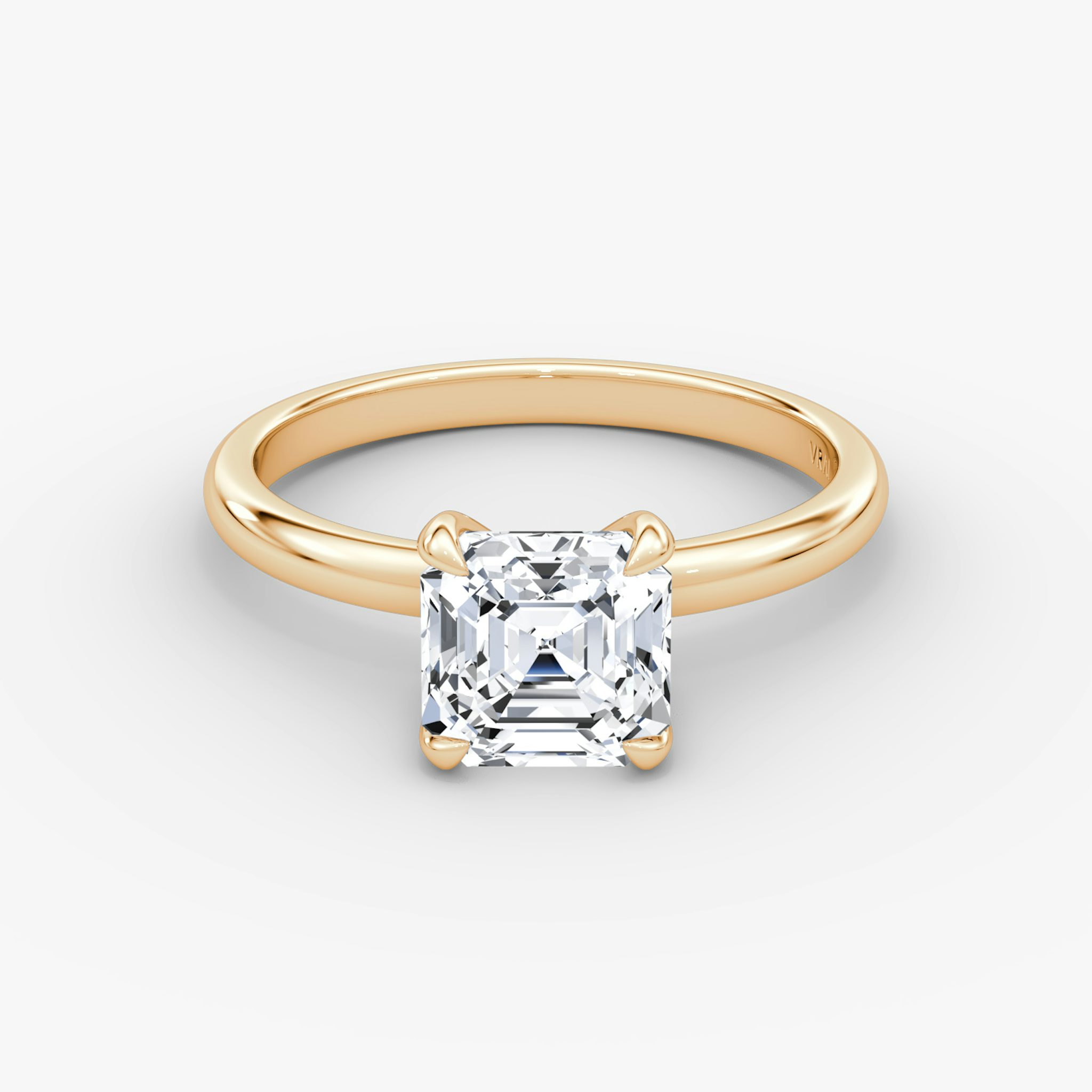 The Classic | Asscher | 14k | Rose Gold | bandAccent: Plain | bandWidth: large | diamondOrientation: vertical | caratWeight: other