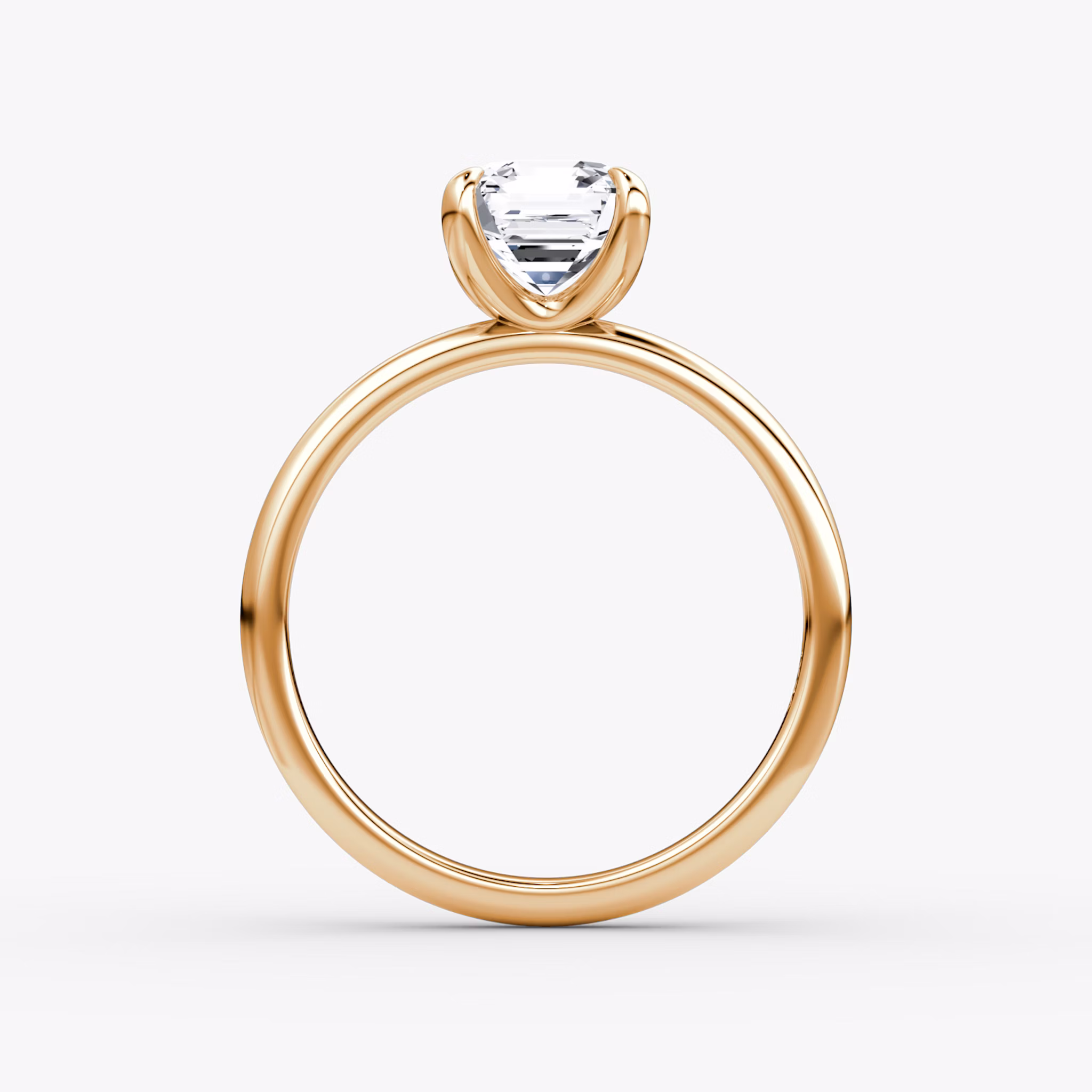 The Classic | Asscher | 14k | Rose Gold | bandAccent: Plain | bandWidth: large | diamondOrientation: vertical | caratWeight: other
