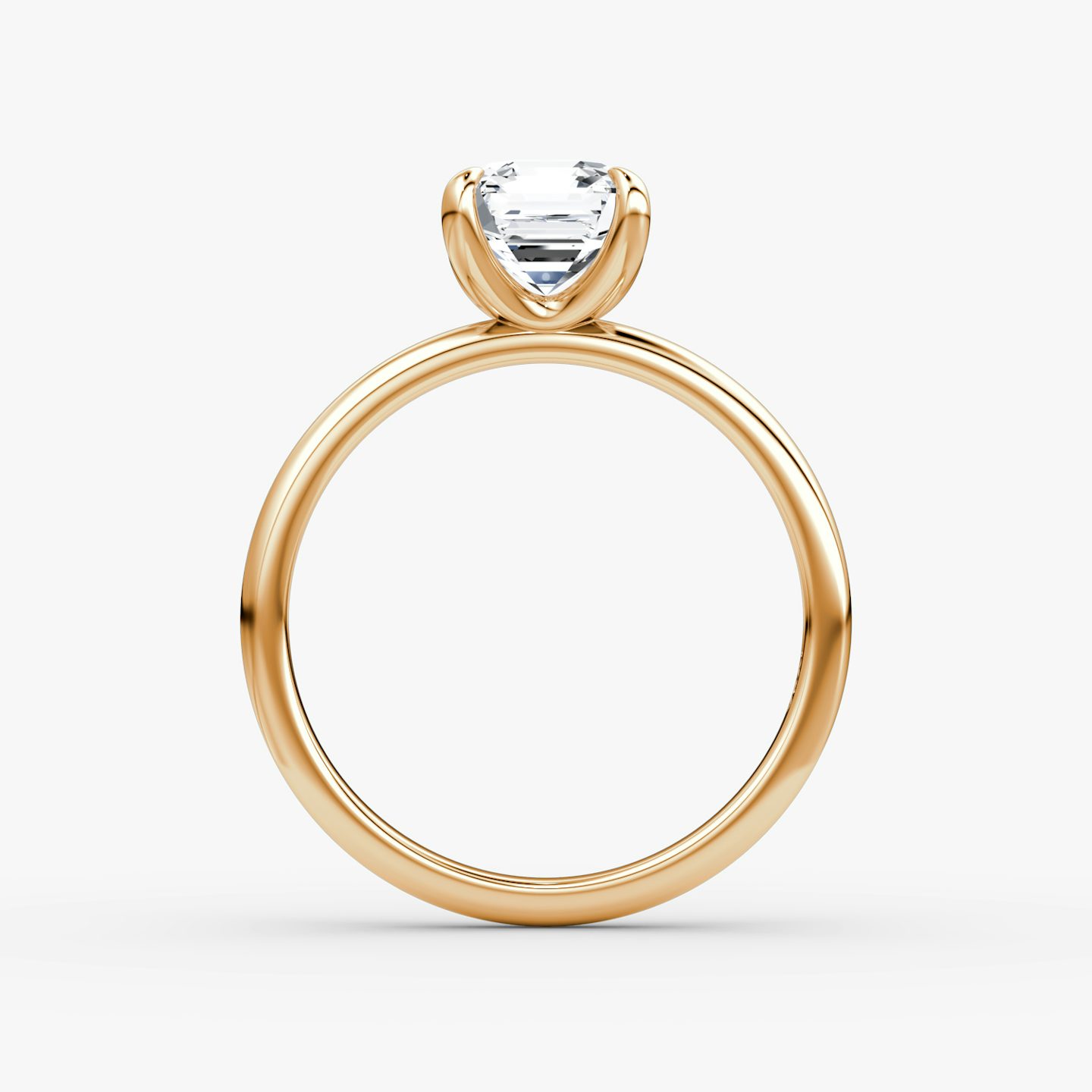 The Classic | Asscher | 14k | Rose Gold | bandAccent: Plain | bandWidth: large | diamondOrientation: vertical | caratWeight: other