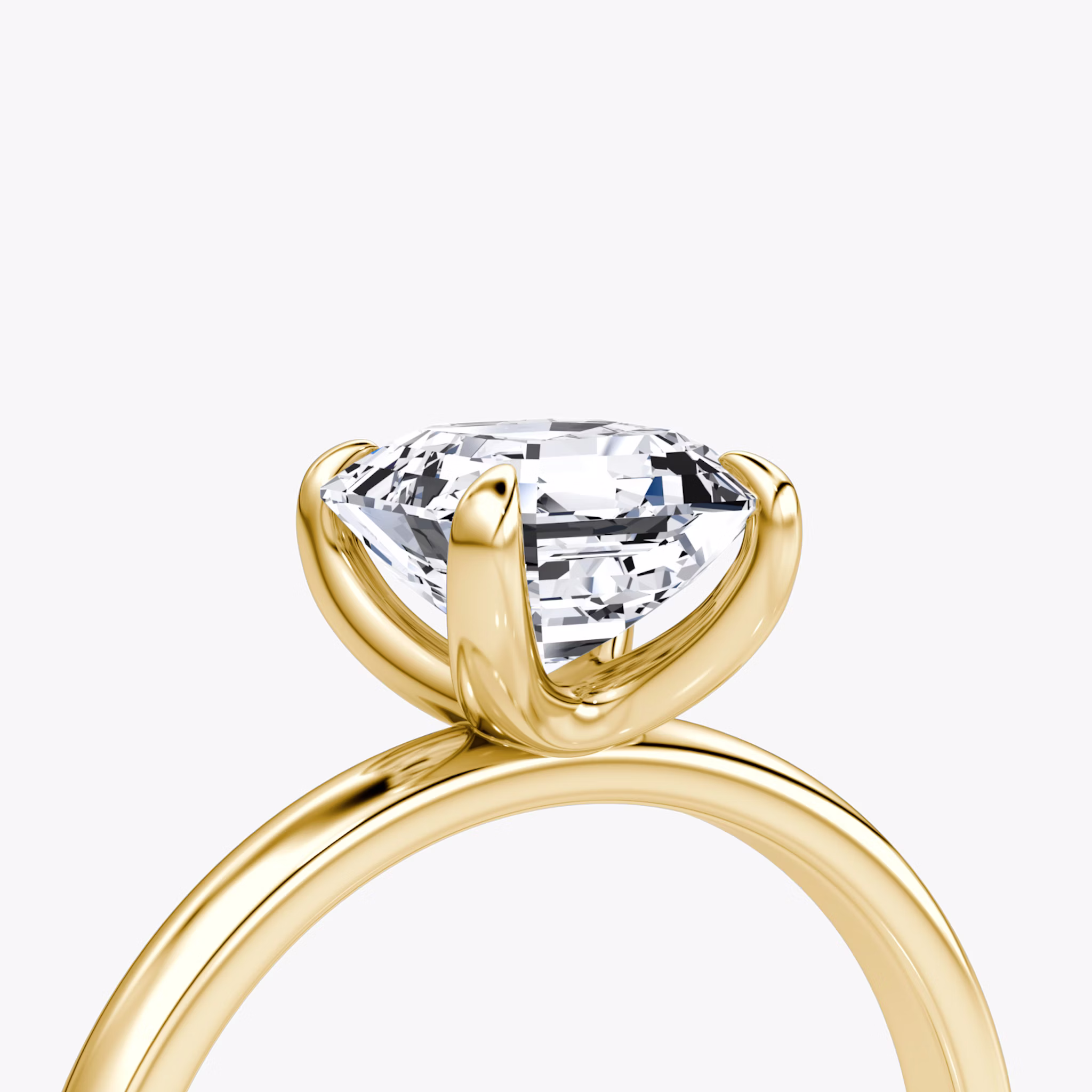 The Classic | Asscher | 18k | Yellow Gold | bandAccent: Plain | bandWidth: large | diamondOrientation: vertical | caratWeight: other