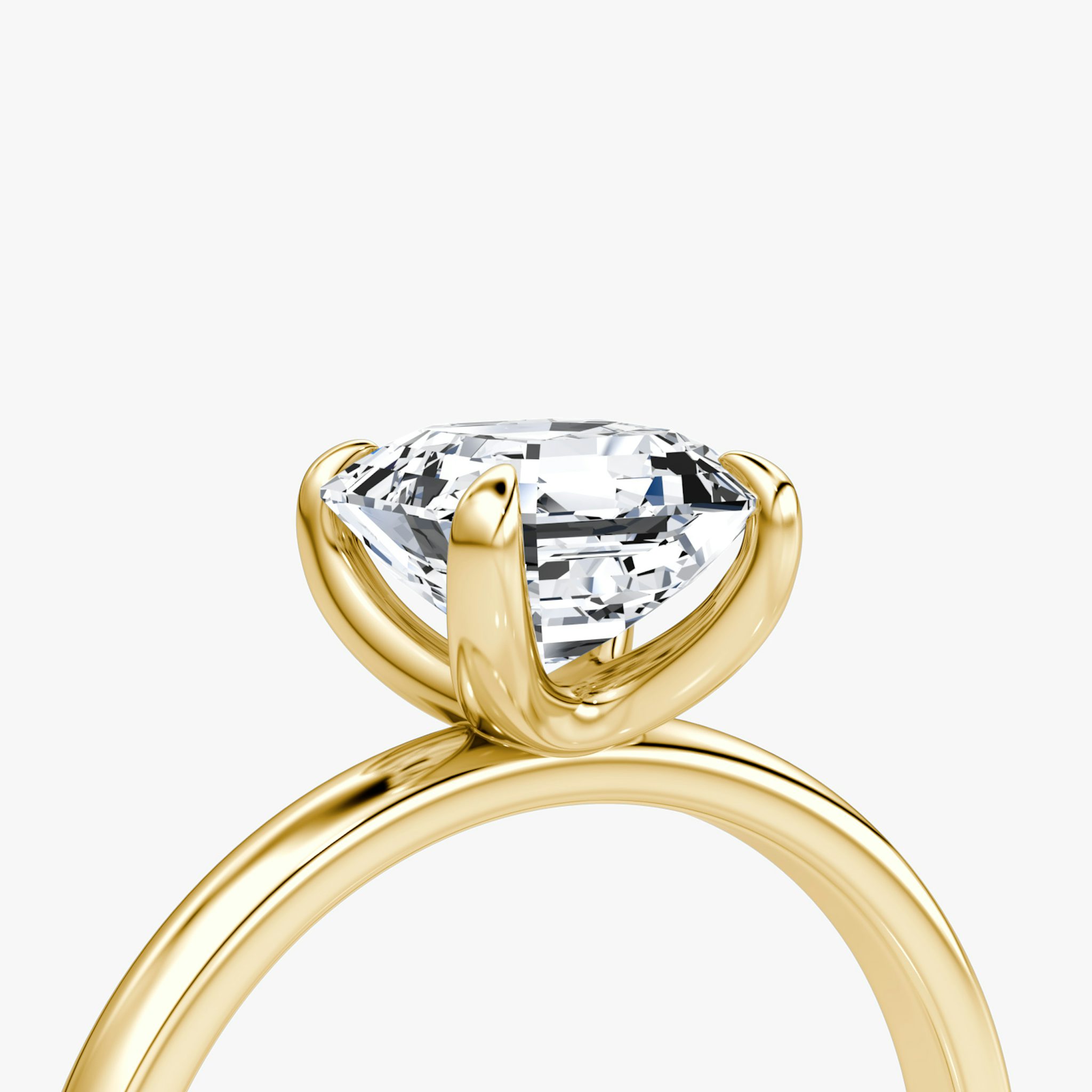 The Classic | Asscher | 18k | Yellow Gold | bandAccent: Plain | bandWidth: large | diamondOrientation: vertical | caratWeight: other