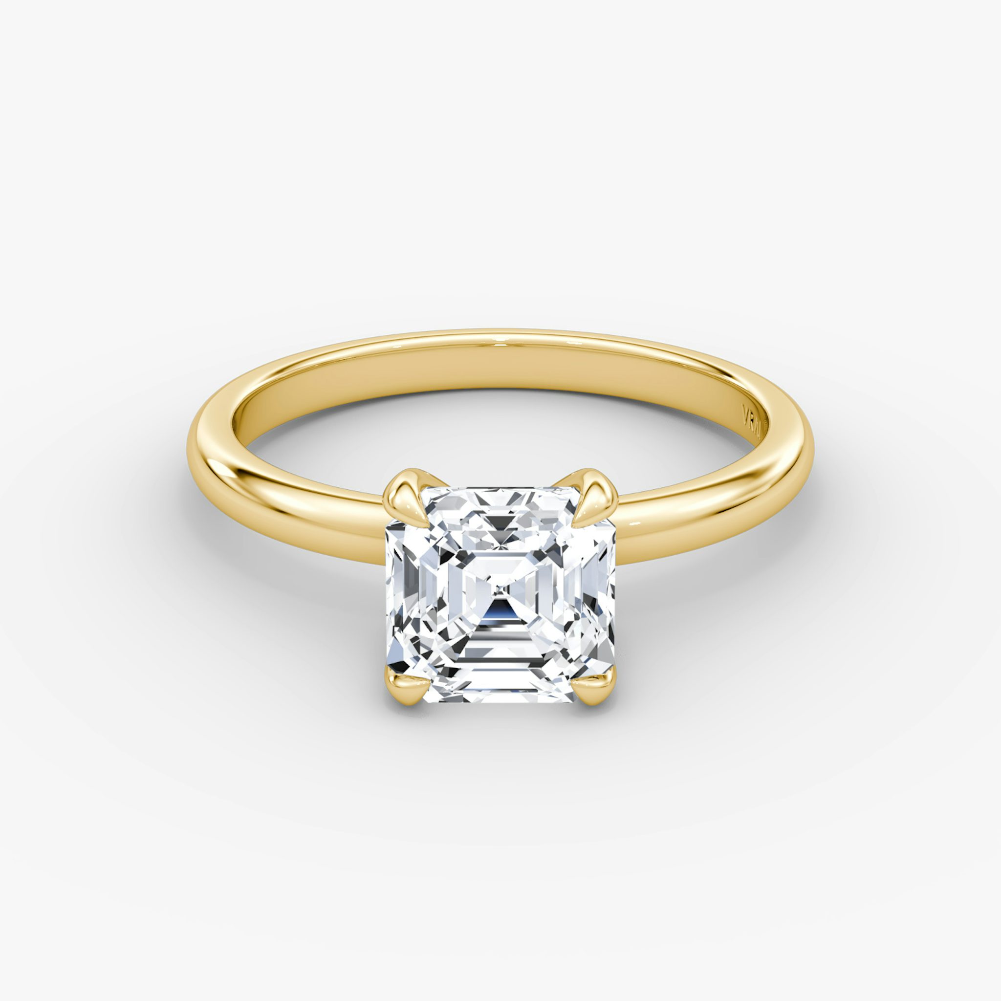 The Classic | Asscher | 18k | Yellow Gold | bandAccent: Plain | bandWidth: large | diamondOrientation: vertical | caratWeight: other