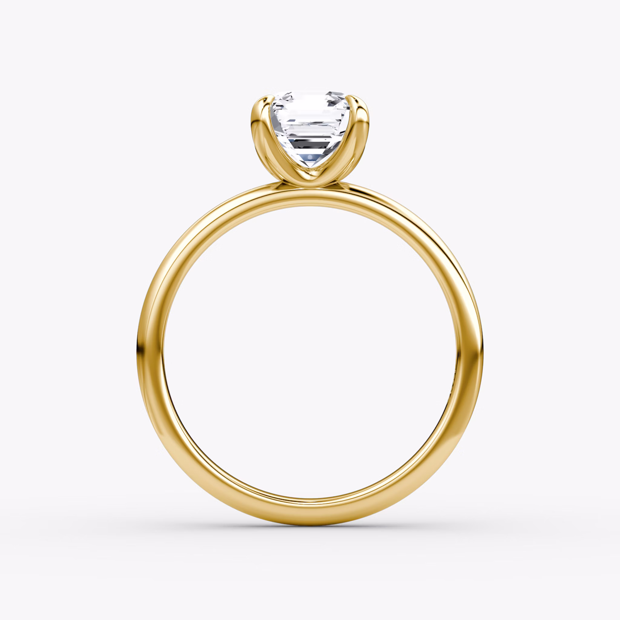 The Classic | Asscher | 18k | Yellow Gold | bandAccent: Plain | bandWidth: large | diamondOrientation: vertical | caratWeight: other