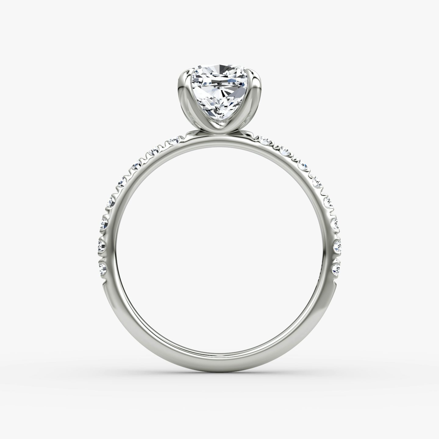The Classic | Cushion | 18k | White Gold | bandAccent: Pavé | bandWidth: large | diamondOrientation: vertical | caratWeight: other