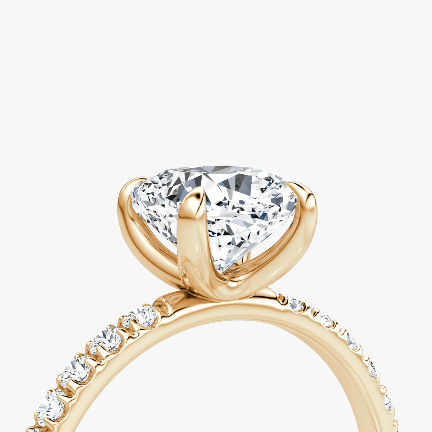 Classic | Cushion | 14k | Roségold | bandAccent: Mit Pavé-Besatz | bandWidth: large | diamondOrientation: vertical | caratWeight: other