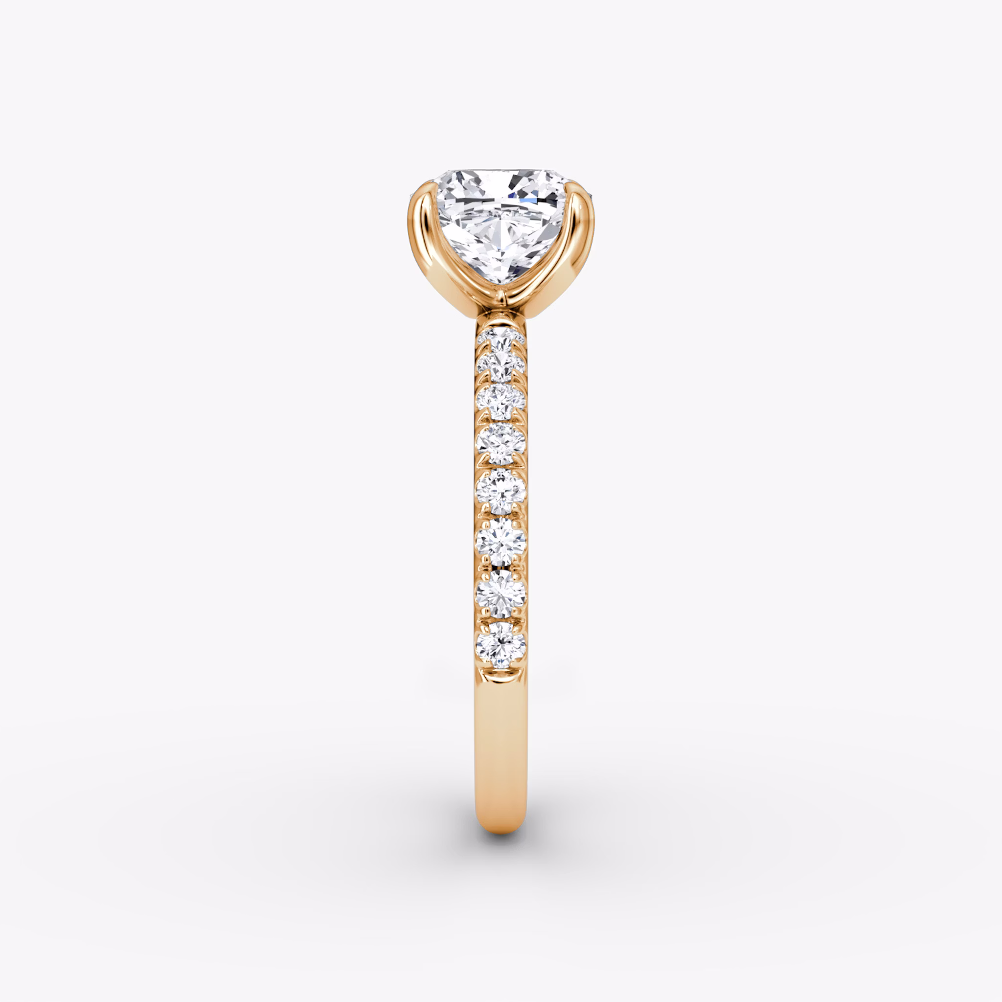 The Classic | Cushion | 14k | Rose Gold | bandAccent: Pavé | bandWidth: large | diamondOrientation: vertical | caratWeight: other