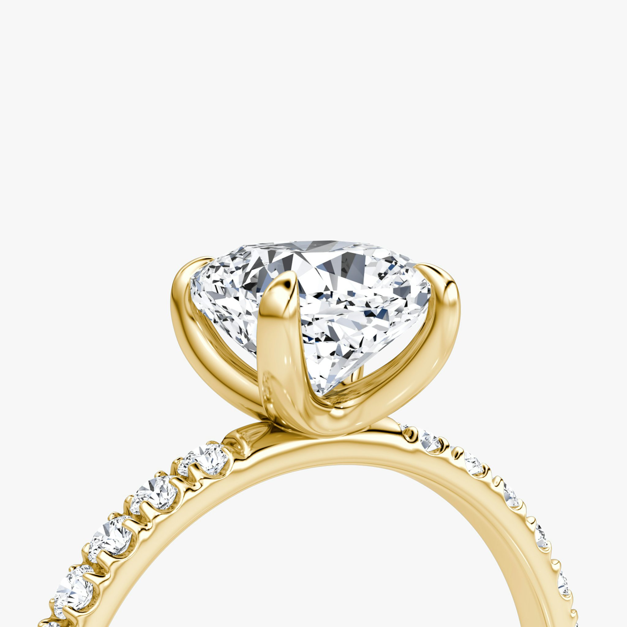 The Classic | Cushion | 18k | Yellow Gold | bandAccent: Pavé | bandWidth: large | diamondOrientation: vertical | caratWeight: other