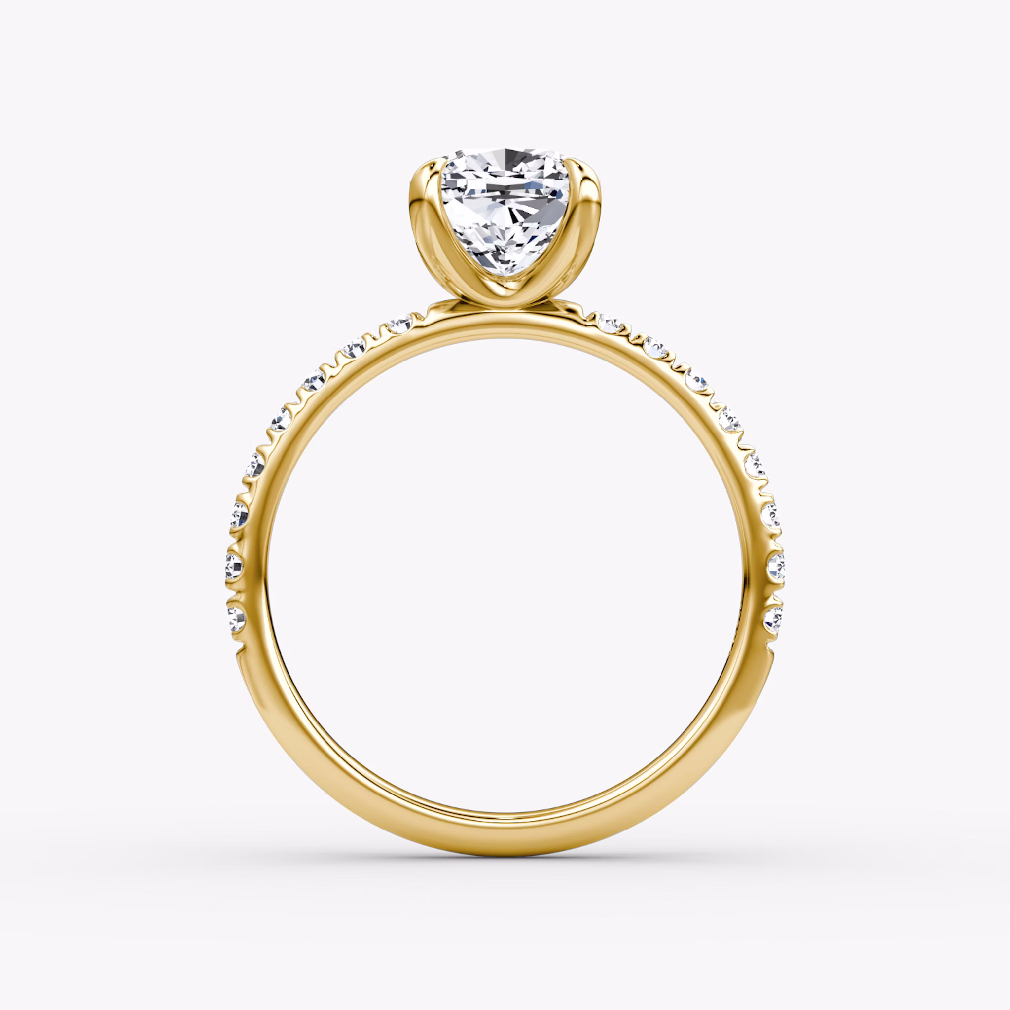 The Classic | Cushion | 18k | Yellow Gold | bandAccent: Pavé | bandWidth: large | diamondOrientation: vertical | caratWeight: other