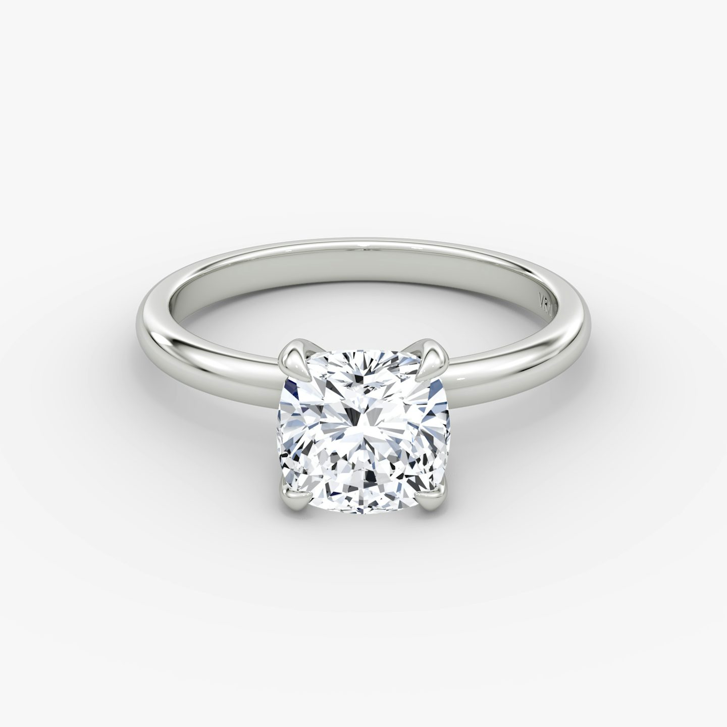 The Classic | Cushion | Platinum | bandAccent: Plain | bandWidth: large | diamondOrientation: vertical | caratWeight: other
