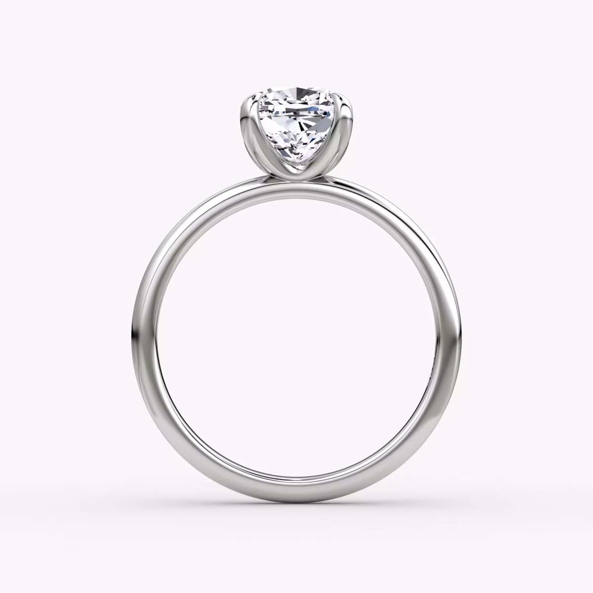 Anillo de compromiso Classic | Cojín | Platino | bandAccent: Simple | bandWidth: large | diamondOrientation: vertical | caratWeight: other