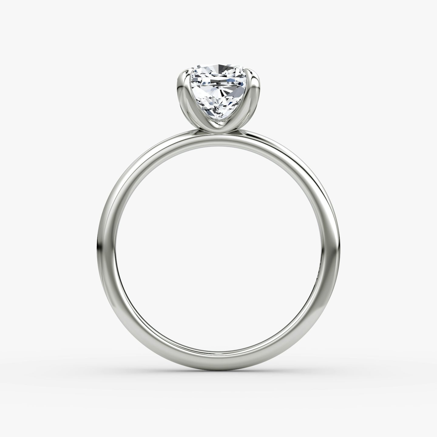 The Classic | Cushion | Platinum | bandAccent: Plain | bandWidth: large | diamondOrientation: vertical | caratWeight: other