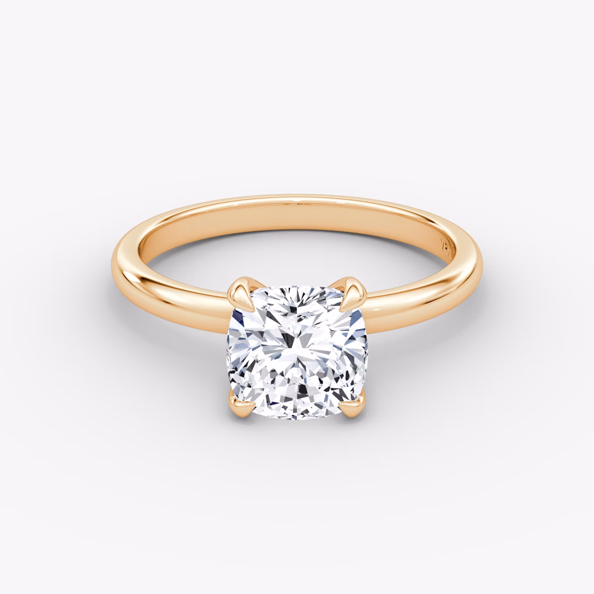The Classic | Cushion | 14k | Rose Gold | bandAccent: Plain | bandWidth: large | diamondOrientation: vertical | caratWeight: other