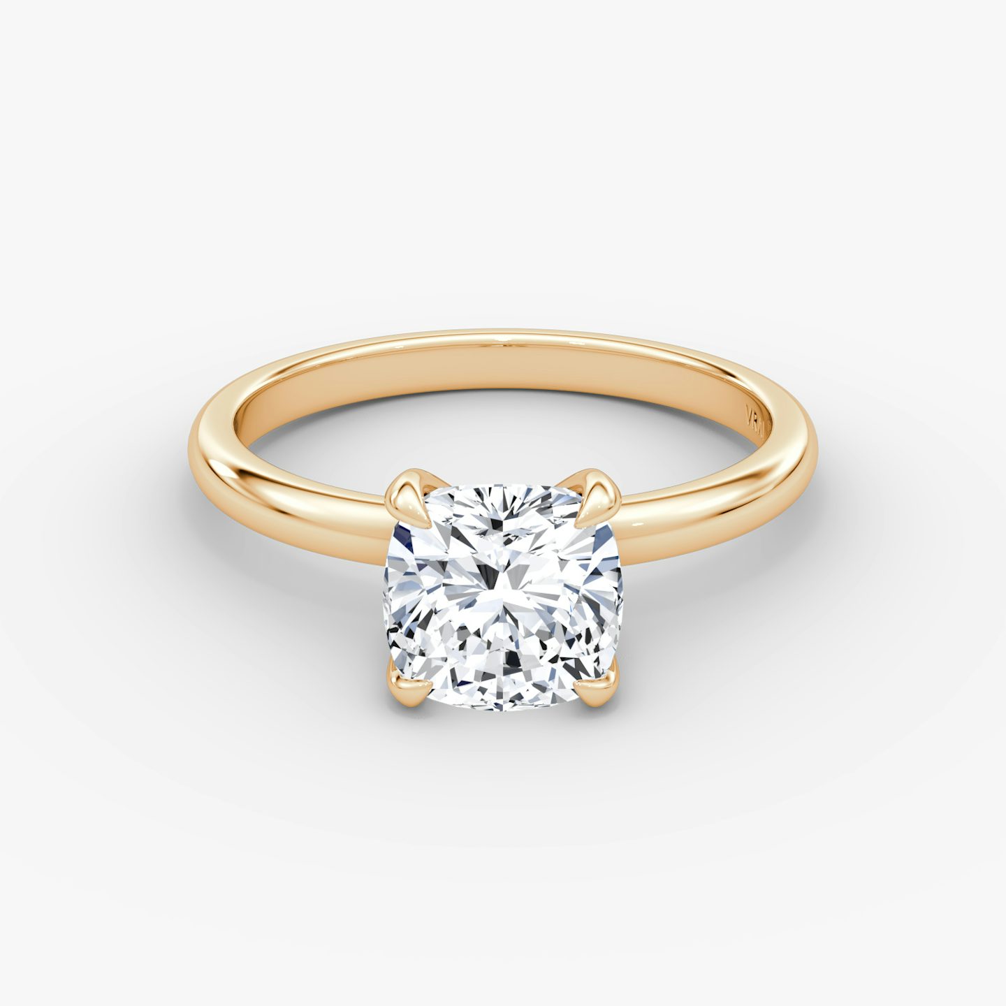 The Classic | Cushion | 14k | Rose Gold | bandAccent: Plain | bandWidth: large | diamondOrientation: vertical | caratWeight: other