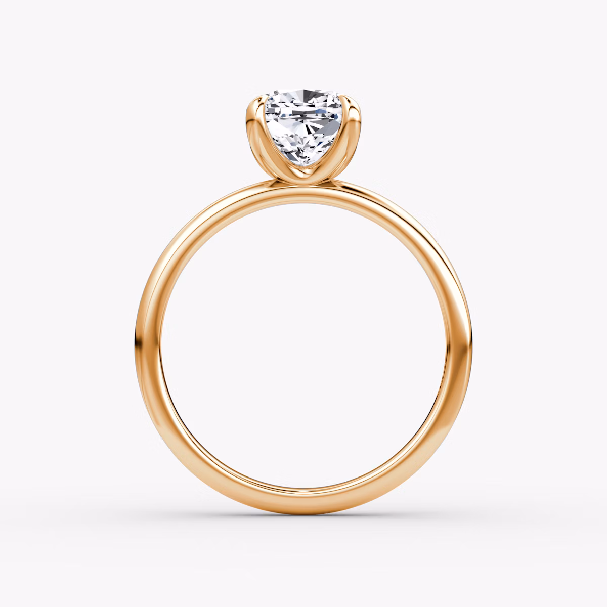 The Classic | Cushion | 14k | Rose Gold | bandAccent: Plain | bandWidth: large | diamondOrientation: vertical | caratWeight: other