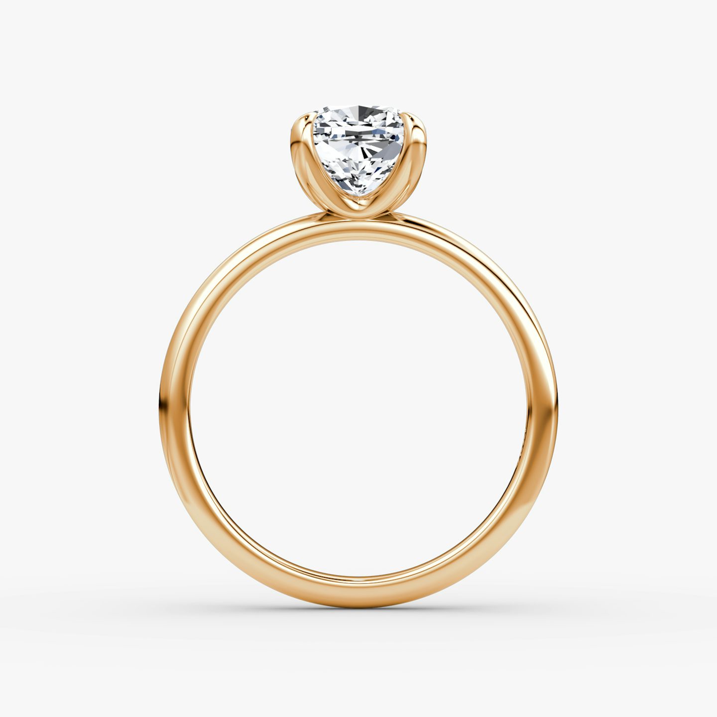 The Classic | Cushion | 14k | Rose Gold | bandAccent: Plain | bandWidth: large | diamondOrientation: vertical | caratWeight: other