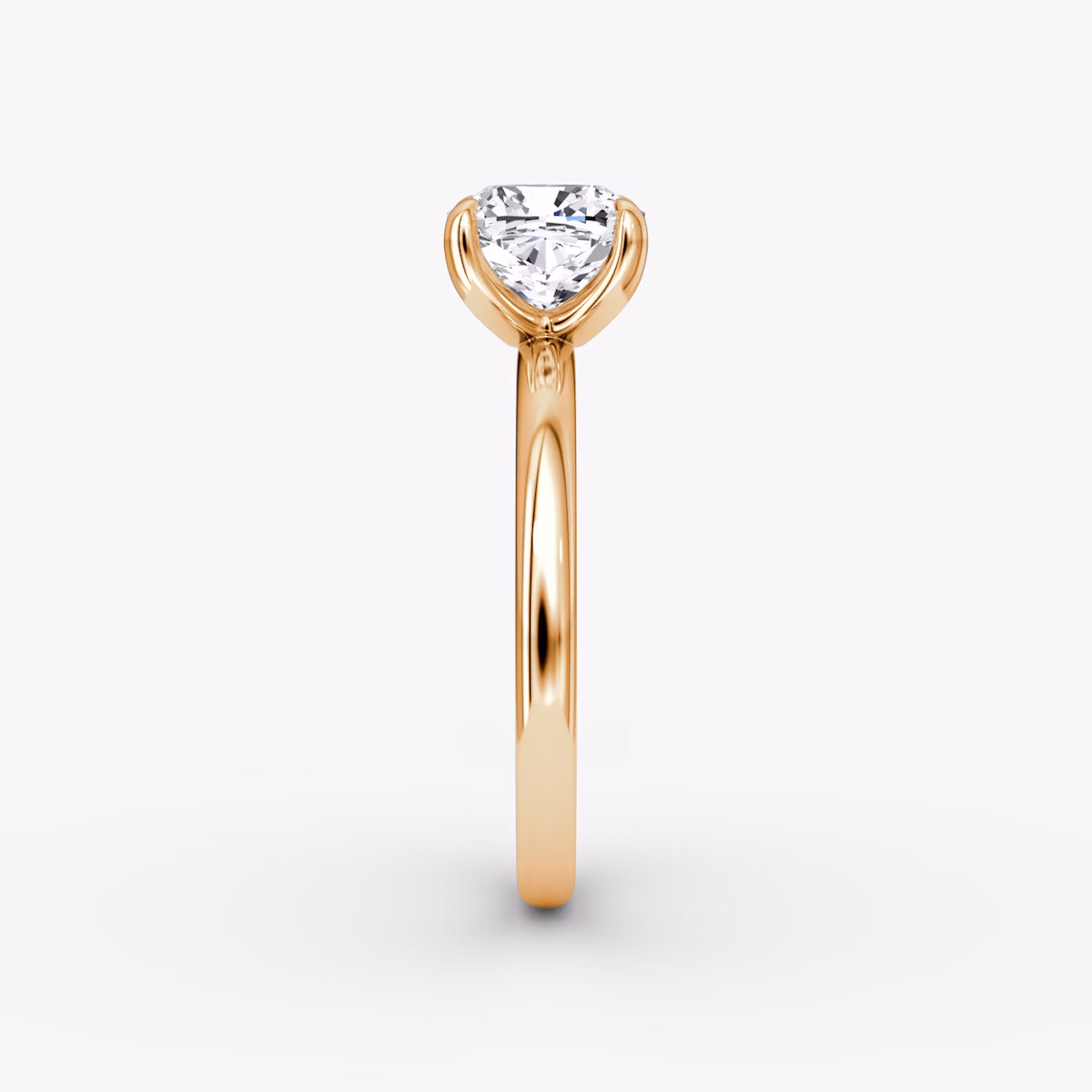 The Classic | Cushion | 14k | Rose Gold | bandAccent: Plain | bandWidth: large | diamondOrientation: vertical | caratWeight: other