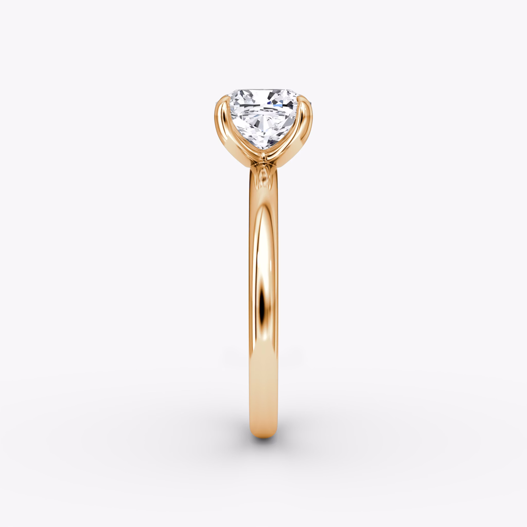 The Classic | Cushion | 14k | Rose Gold | bandAccent: Plain | bandWidth: large | diamondOrientation: vertical | caratWeight: other