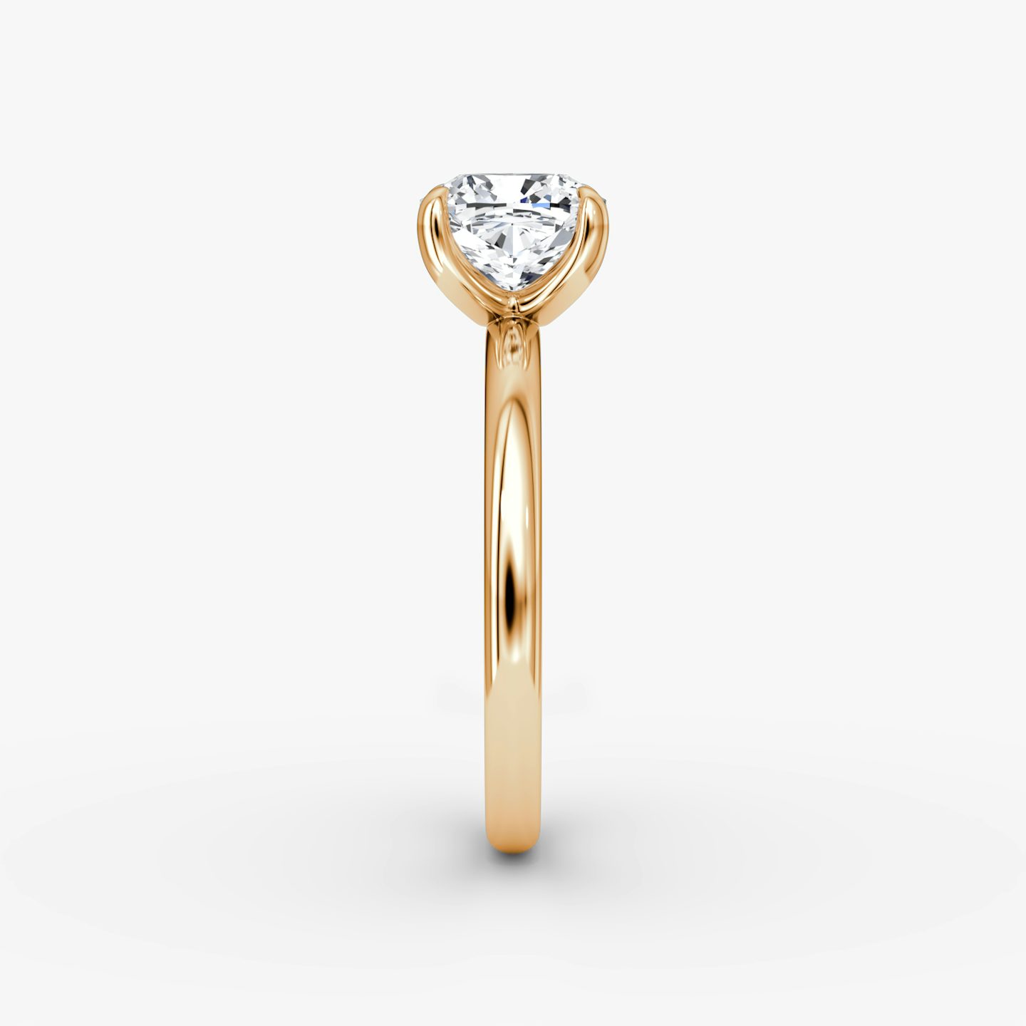 The Classic | Cushion | 14k | Rose Gold | bandAccent: Plain | bandWidth: large | diamondOrientation: vertical | caratWeight: other