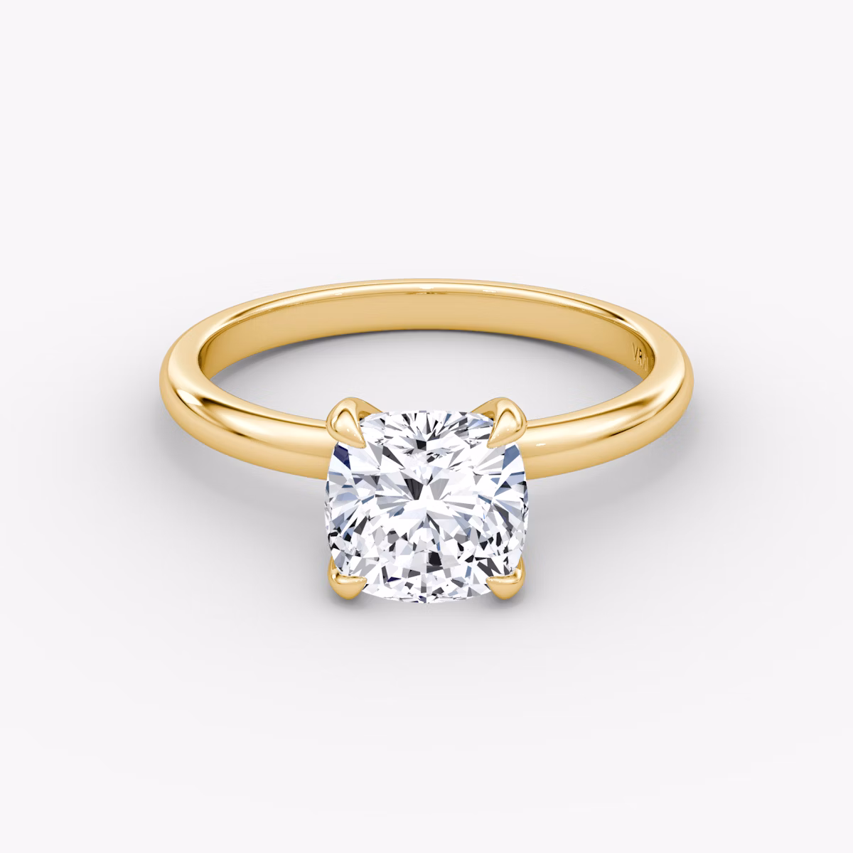 The Classic | Cushion | 18k | Yellow Gold | bandAccent: Plain | bandWidth: large | diamondOrientation: vertical | caratWeight: other