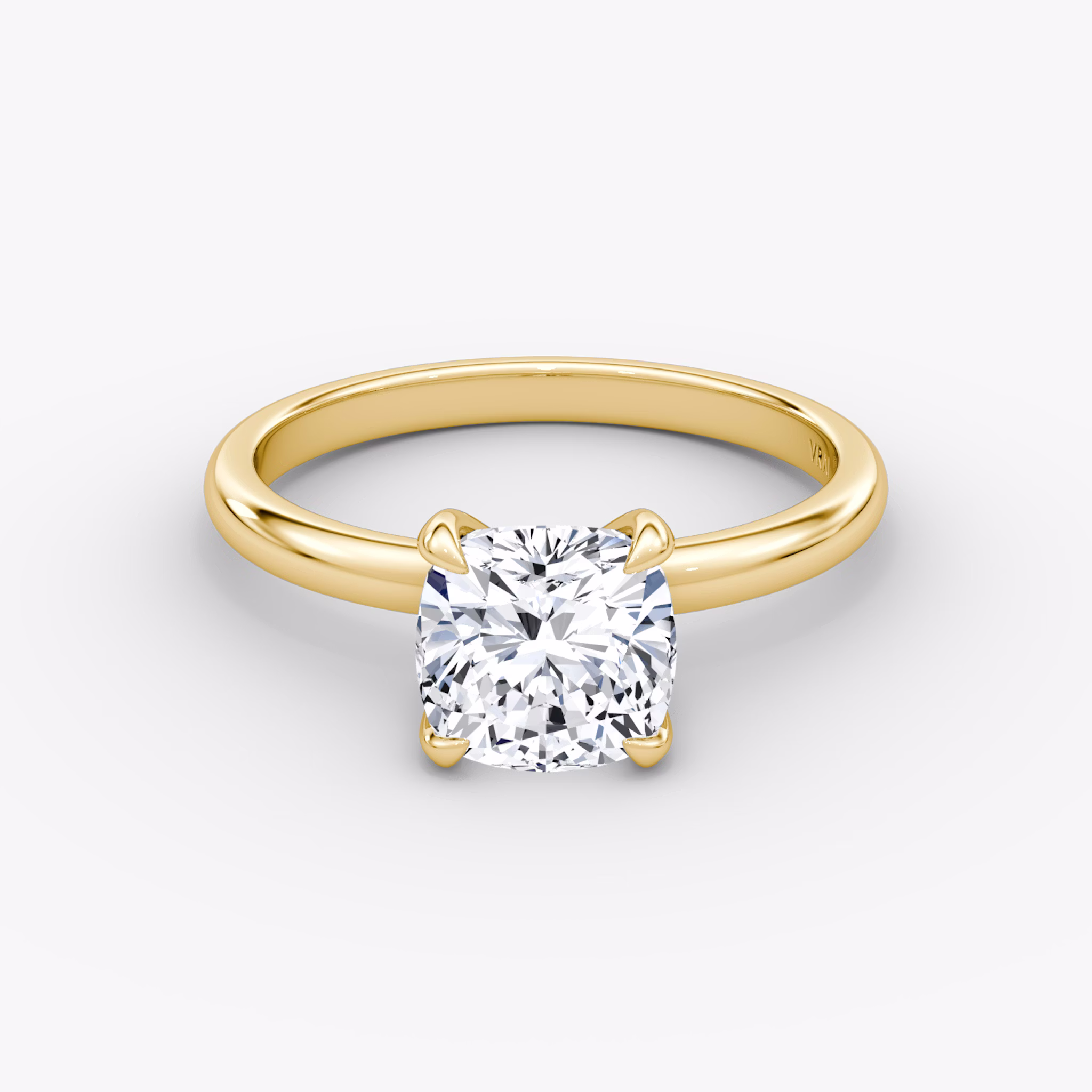 The Classic | Cushion | 18k | Yellow Gold | bandAccent: Plain | bandWidth: large | diamondOrientation: vertical | caratWeight: other