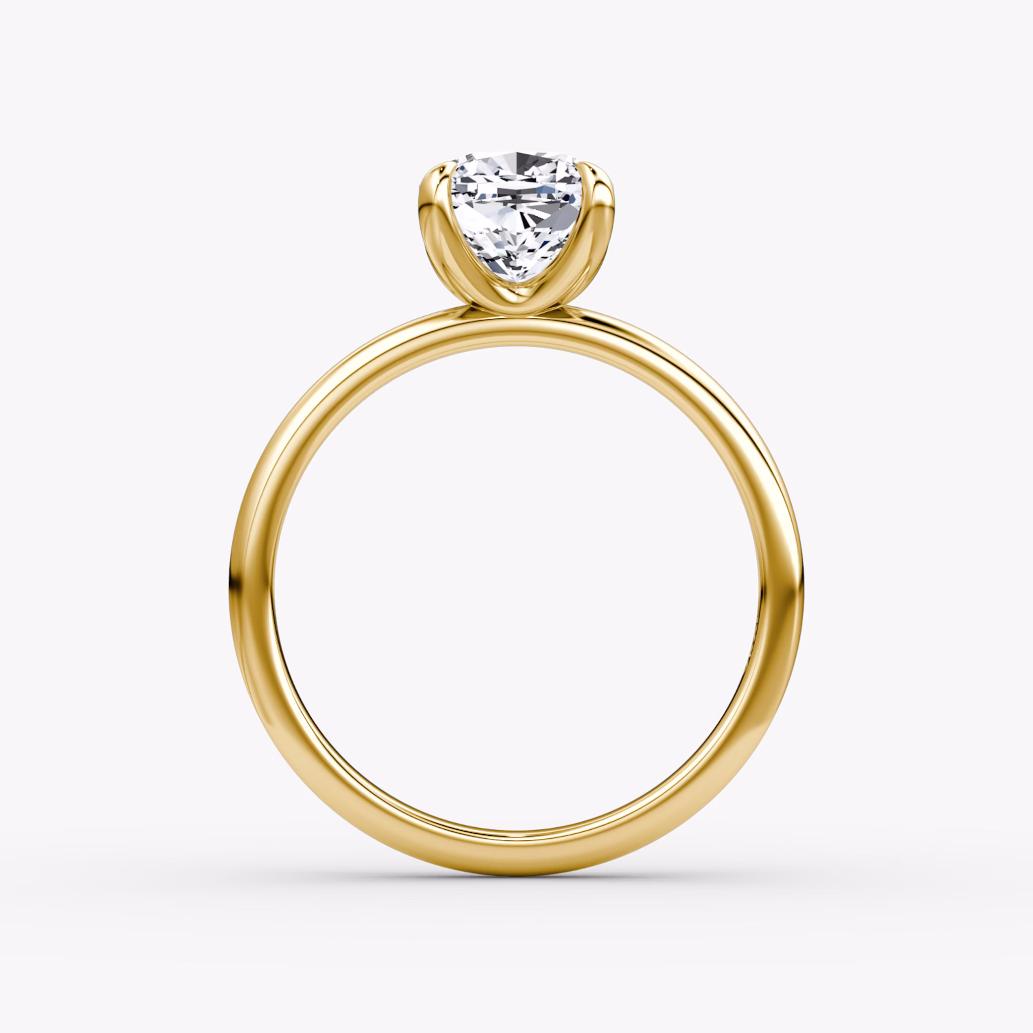 The Classic | Cushion | 18k | Yellow Gold | bandAccent: Plain | bandWidth: large | diamondOrientation: vertical | caratWeight: other